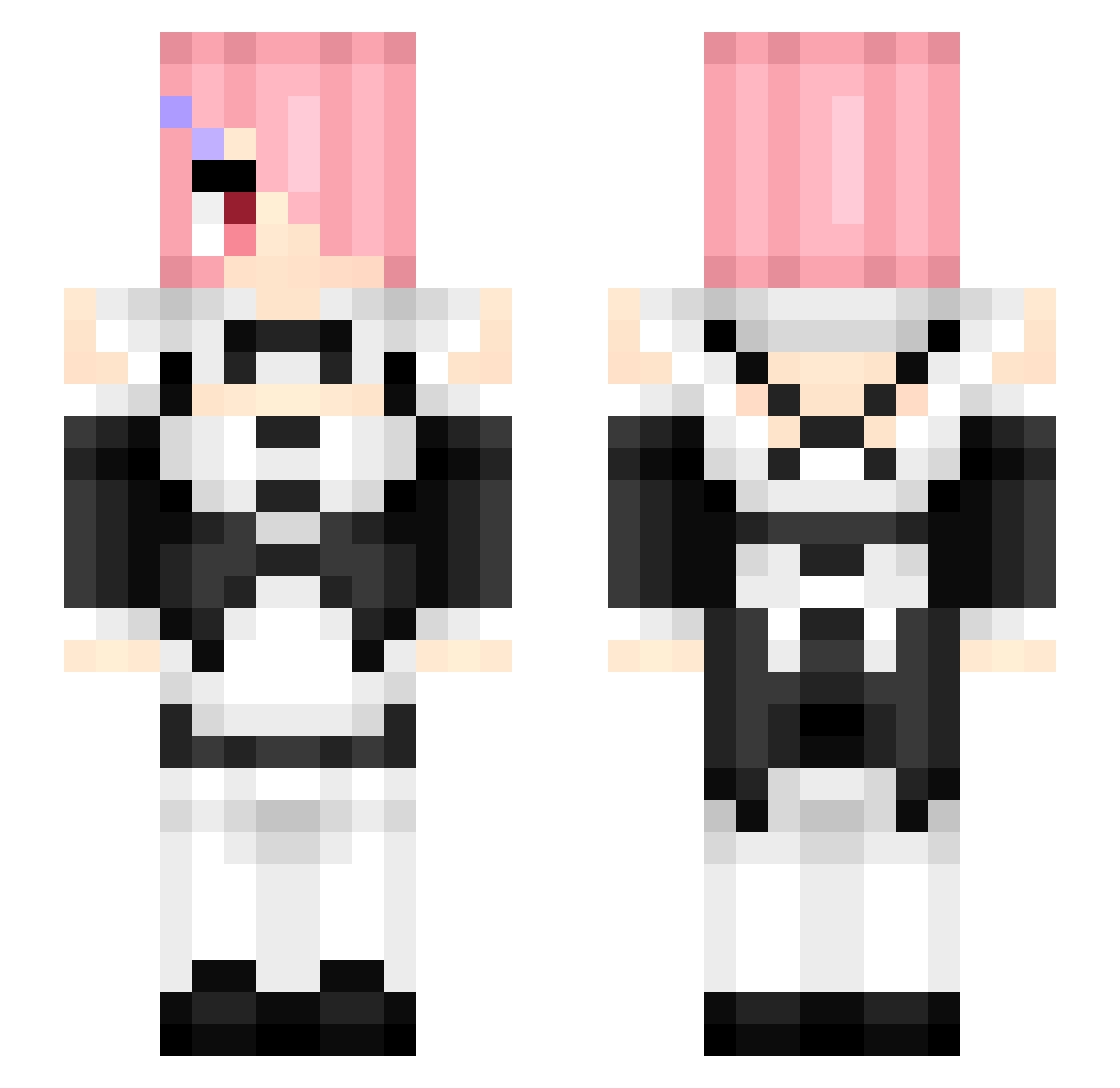 Sakanade_ Minecraft skin, front and back view