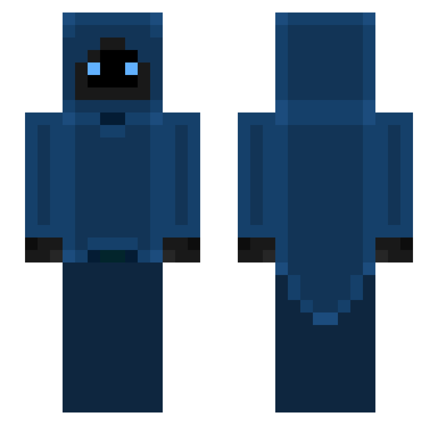 xD_McMeme Minecraft skin, front and back view