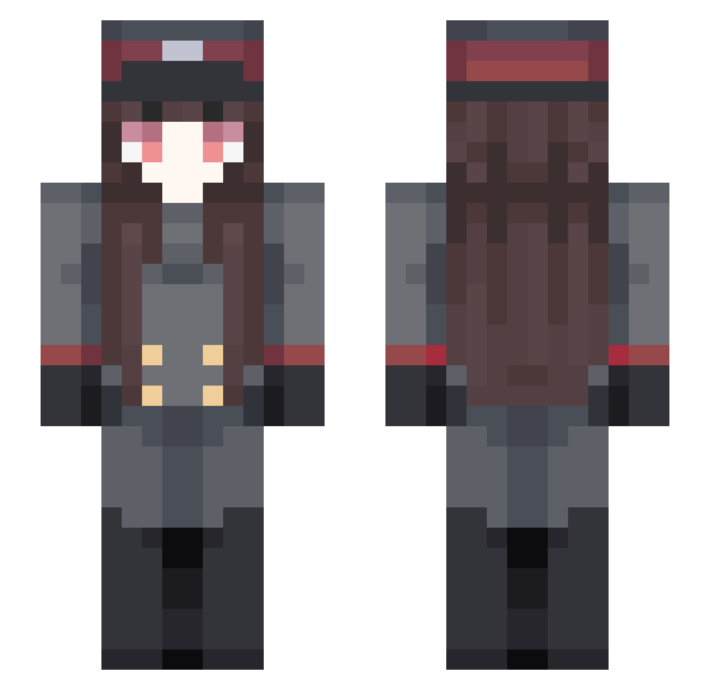 Carolina Minecraft skin, front and back view