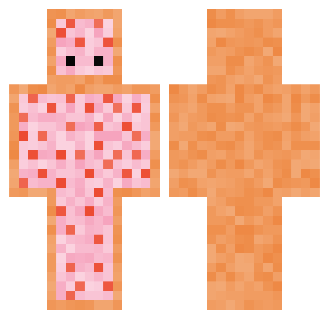 J3T123 Minecraft skin, front and back view