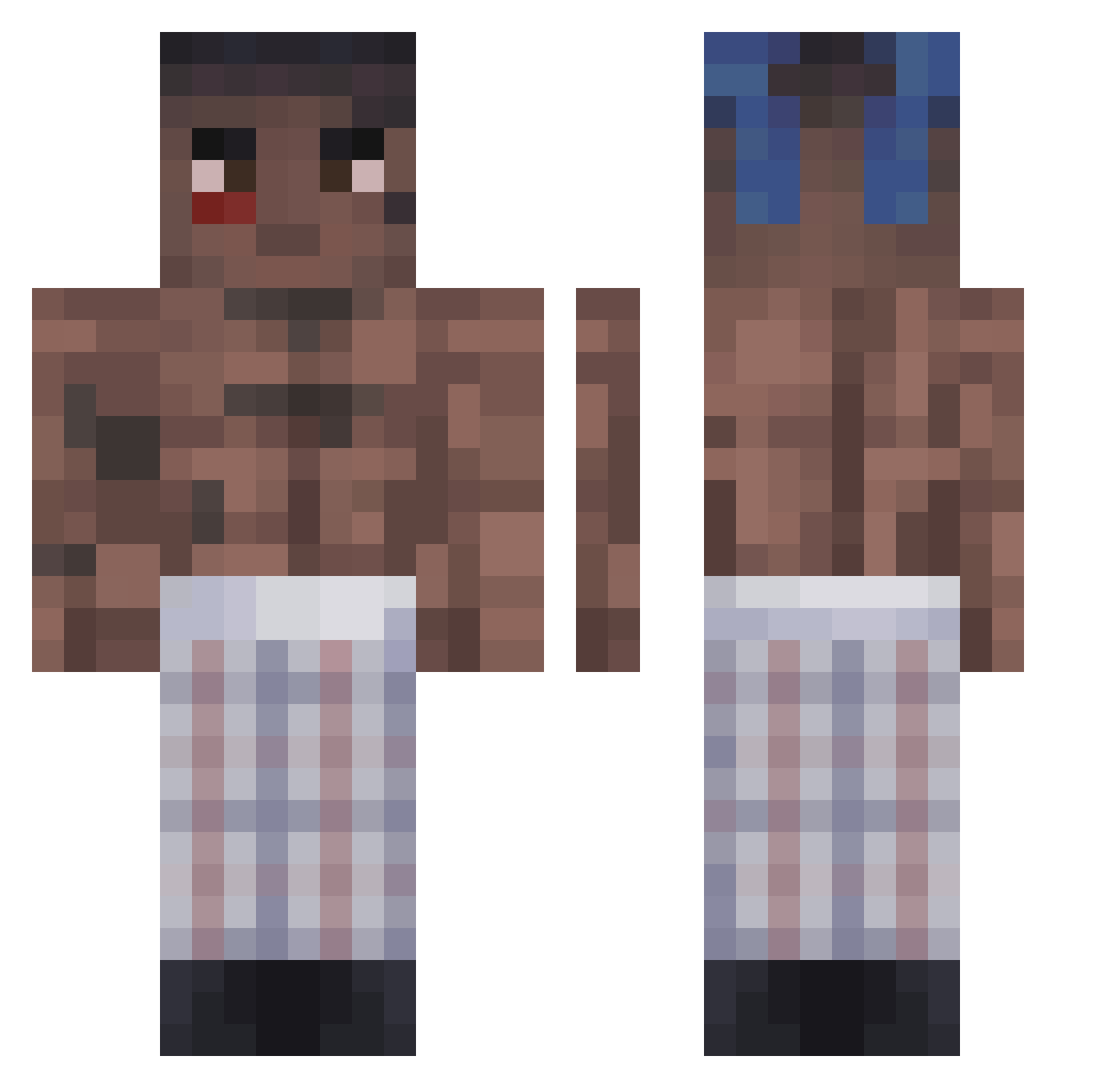 saldirak Minecraft skin, front and back view