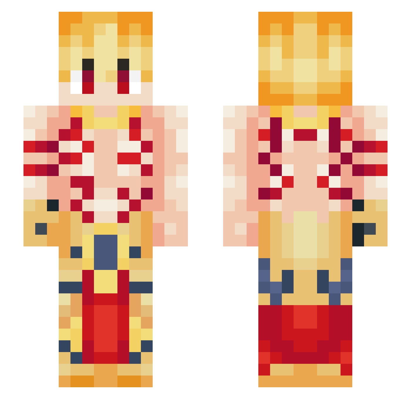 GilgameshVR Minecraft skin, front and back view