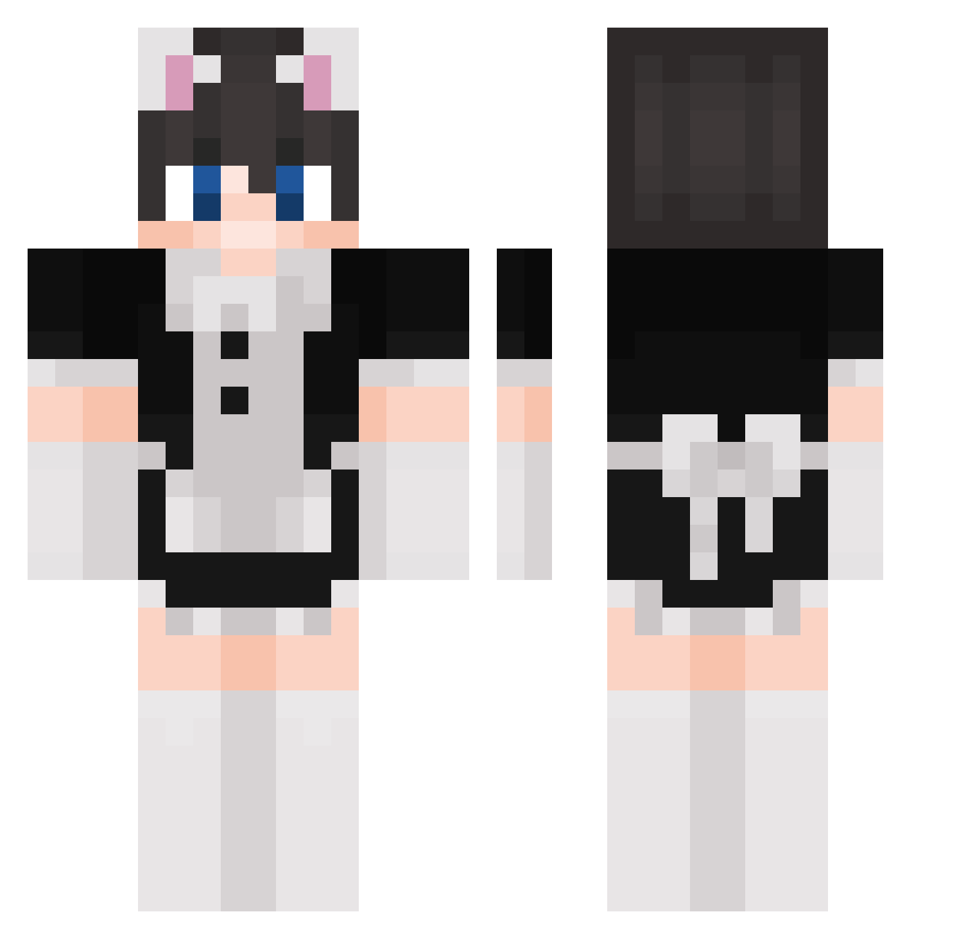 Joan1921 Minecraft skin, front and back view