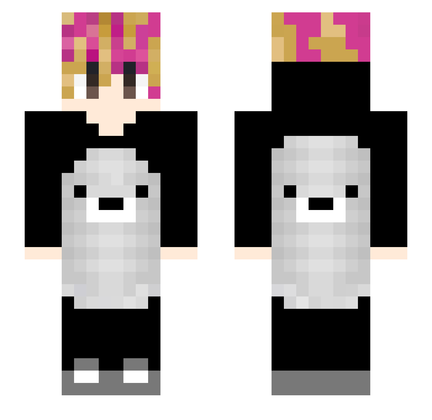 SrDjPC Minecraft skin, front and back view