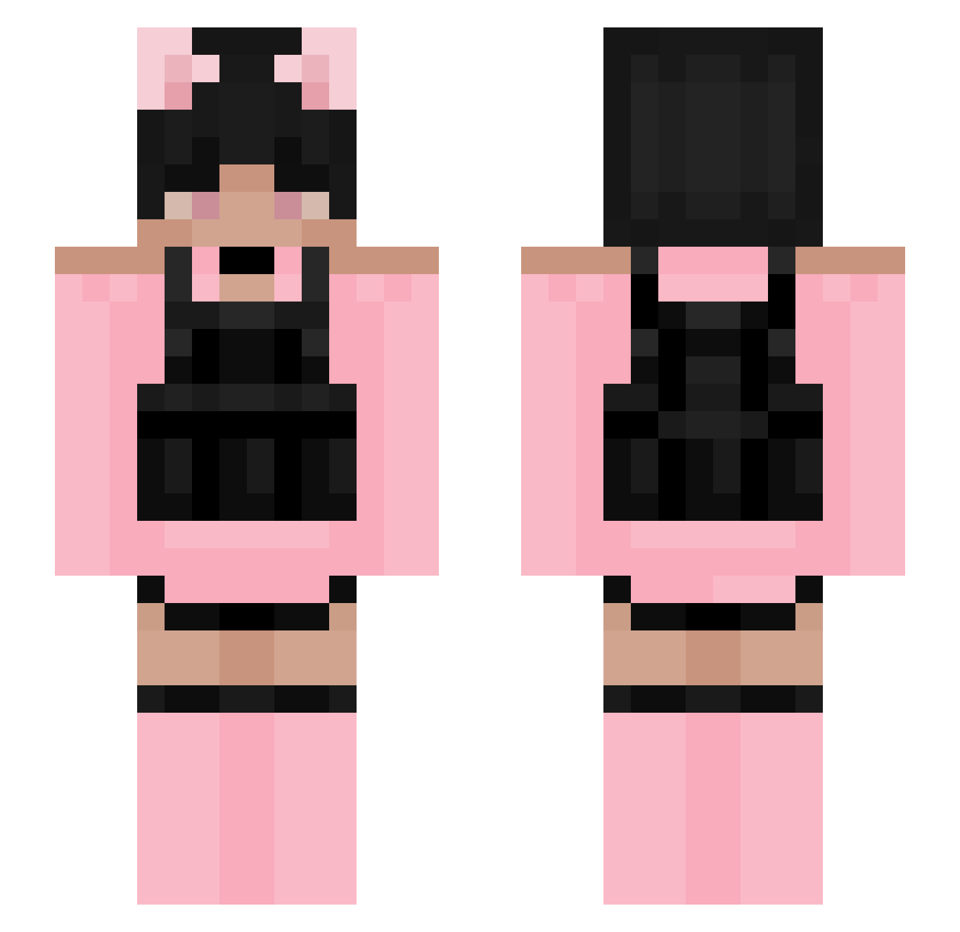 Sharkieboi21 Minecraft skin, front and back view