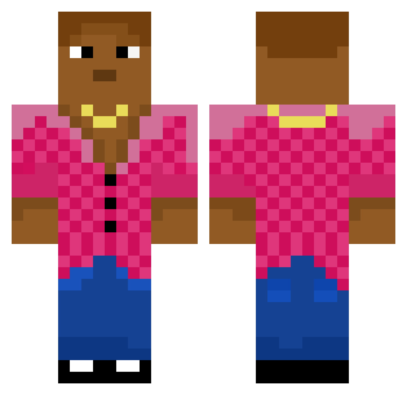 FreslyWasTaken Minecraft skin, front and back view
