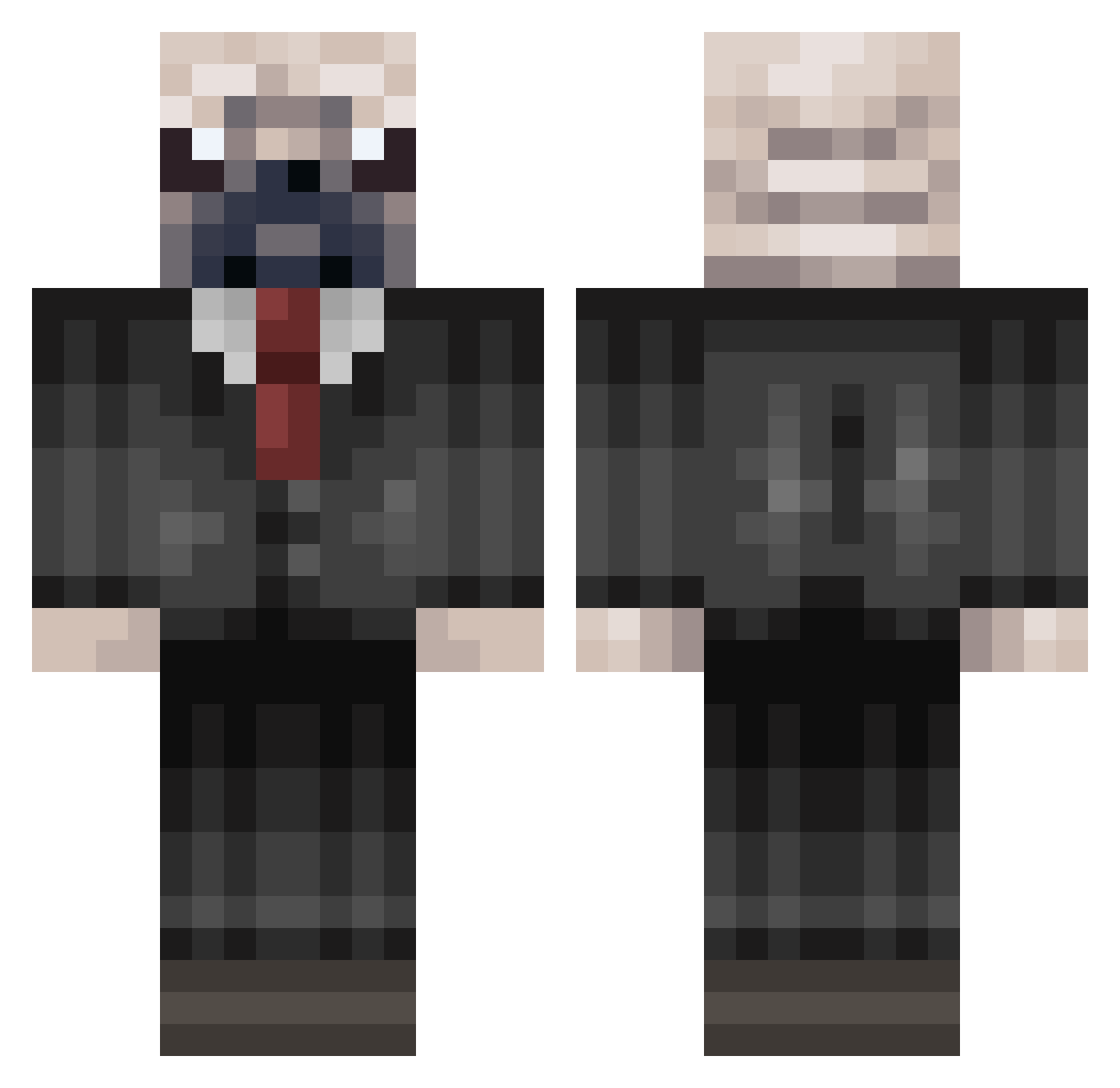 ZeliBeni Minecraft skin, front and back view