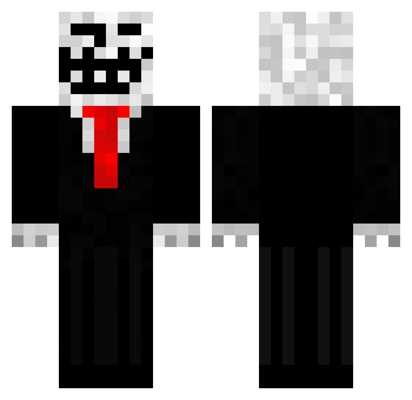 D0XXY Minecraft skin, front and back view