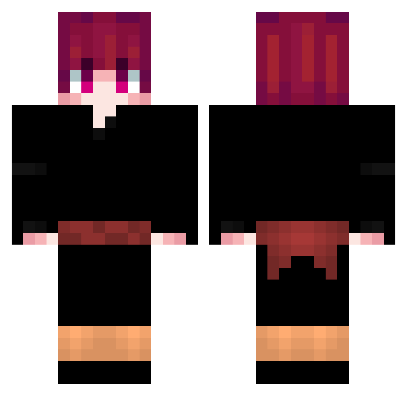 SrSagma Minecraft skin, front and back view