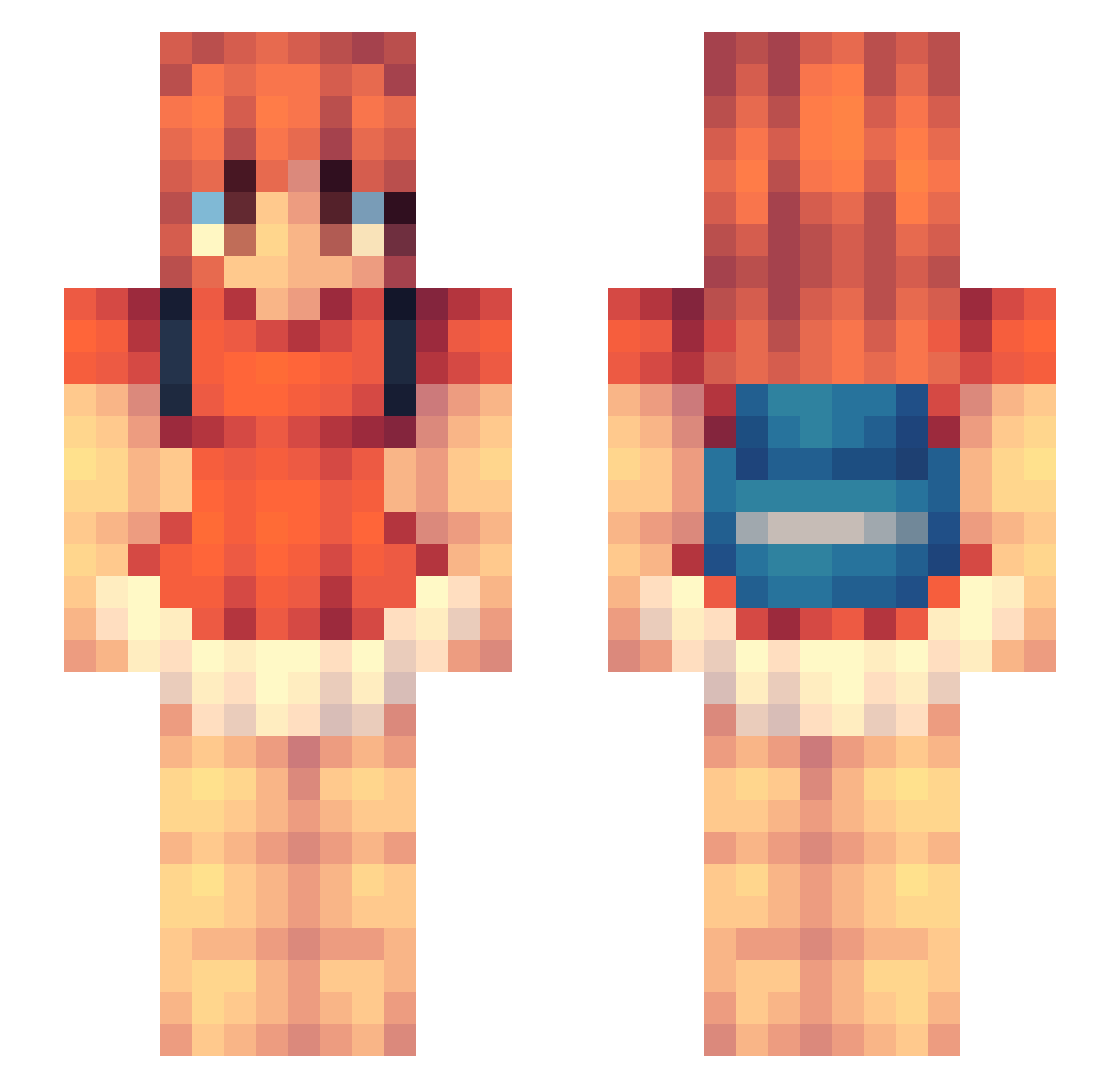 Fabulosoo Minecraft skin, front and back view