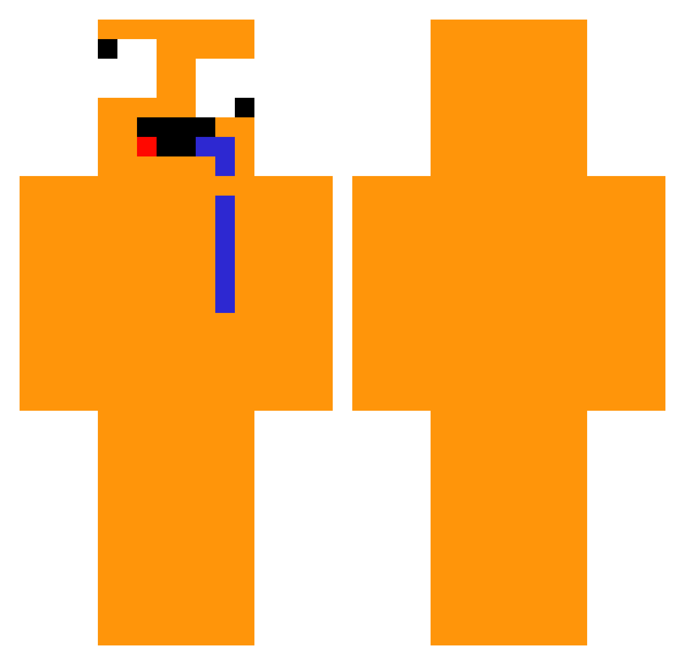 RATKINGOWNSUG Minecraft skin, front and back view