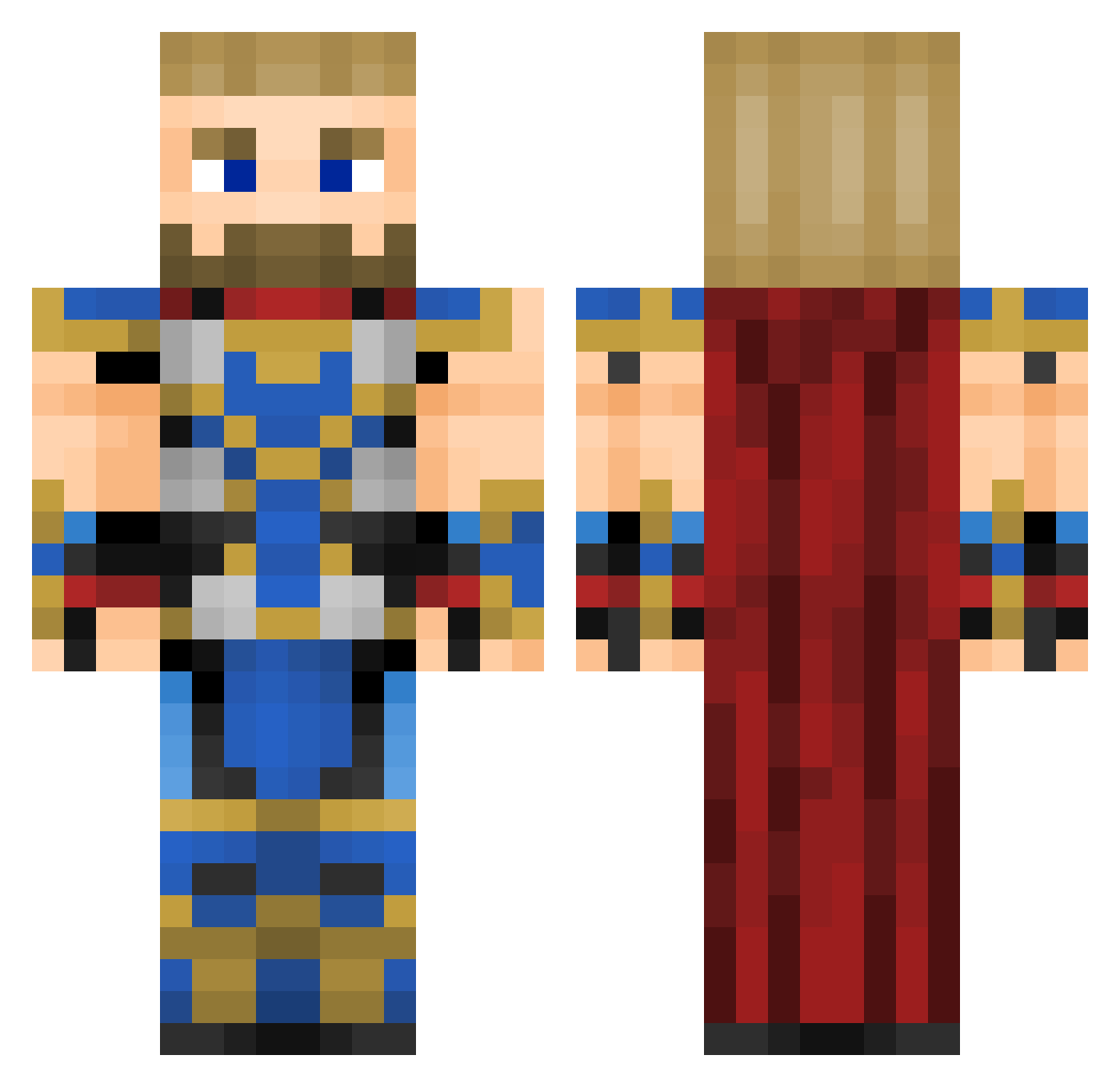 xStivMan Minecraft skin, front and back view