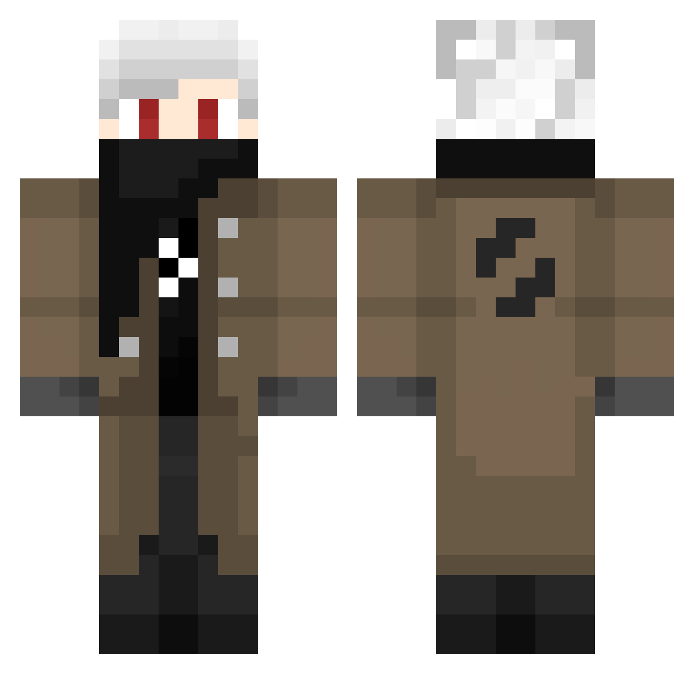 Scalenger Minecraft skin, front and back view