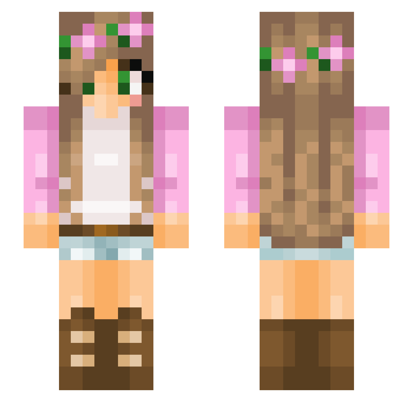 ronikkaaaaaaa Minecraft skin, front and back view