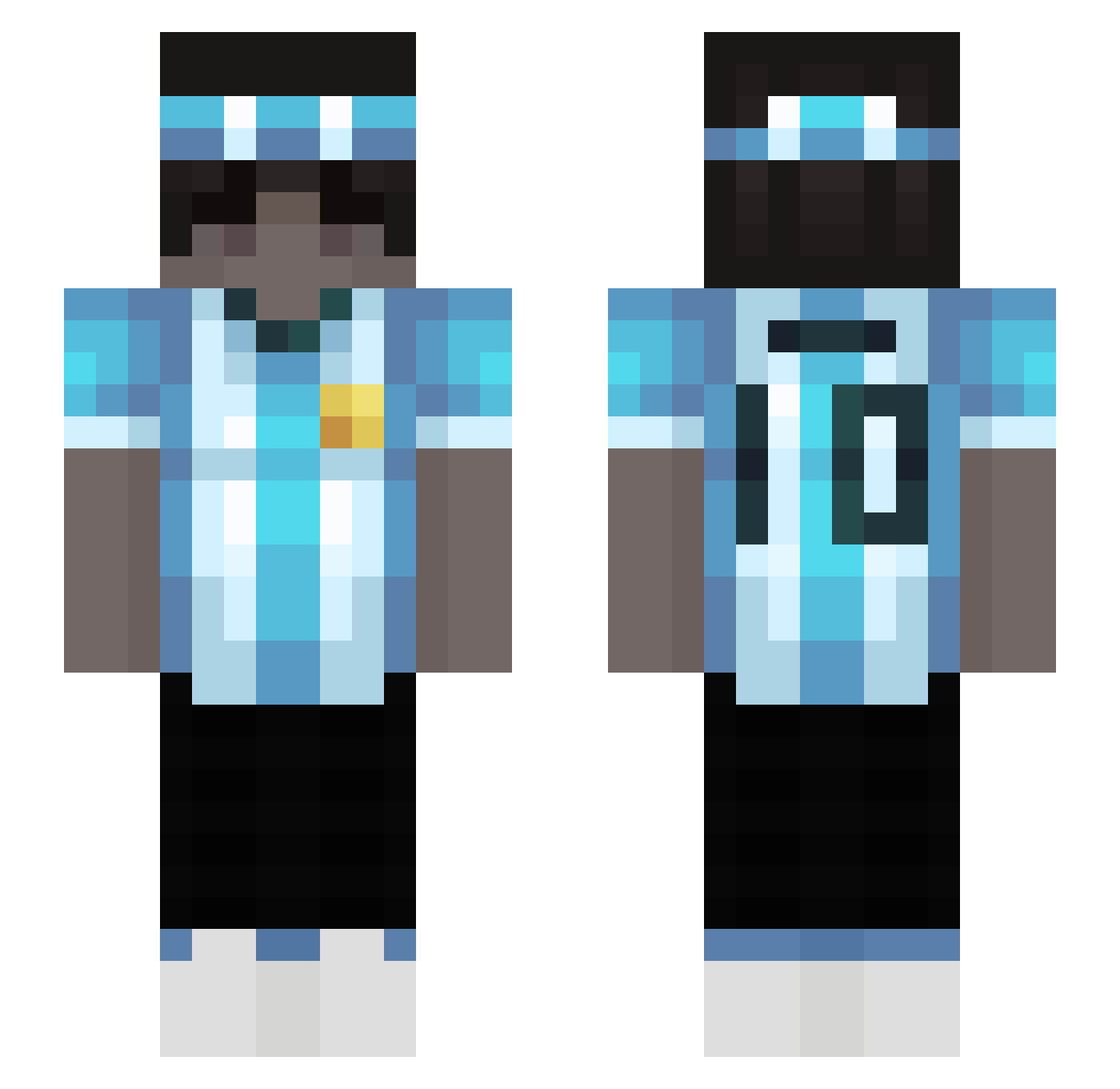 seqb Minecraft skin, front and back view