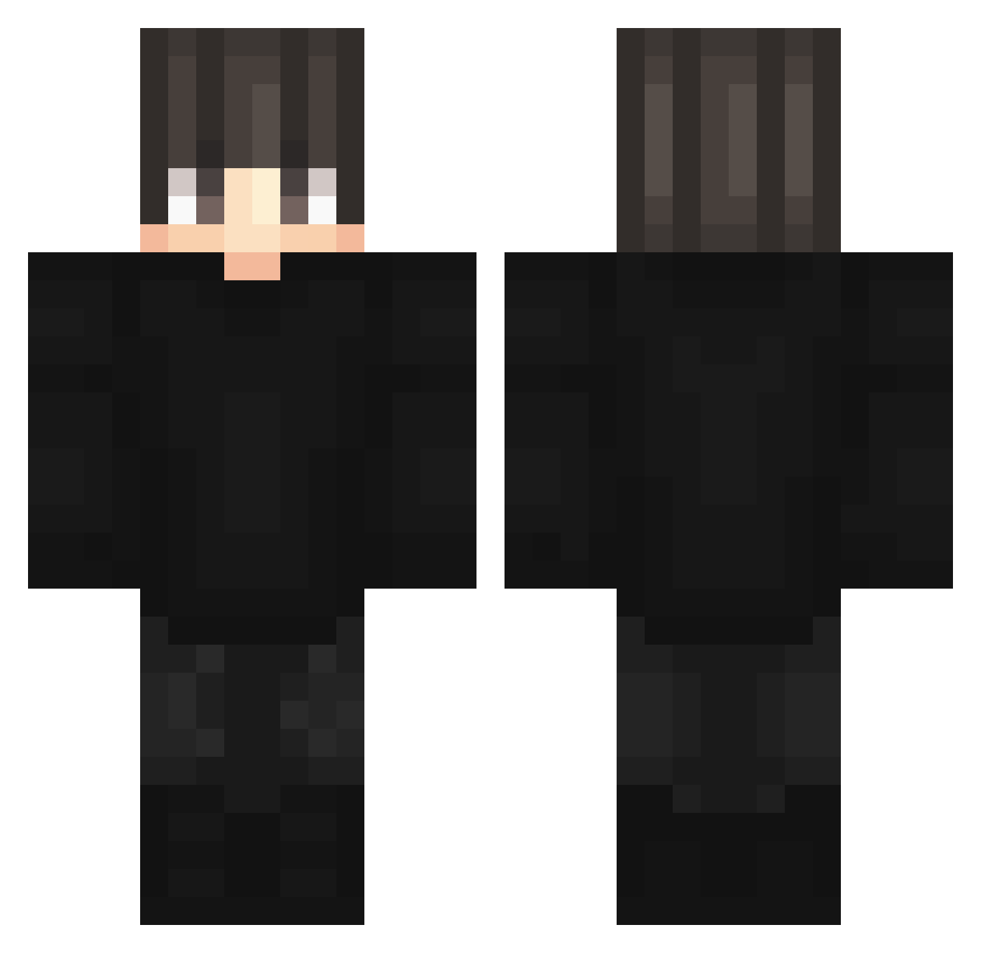 revaluating Minecraft skin, front and back view