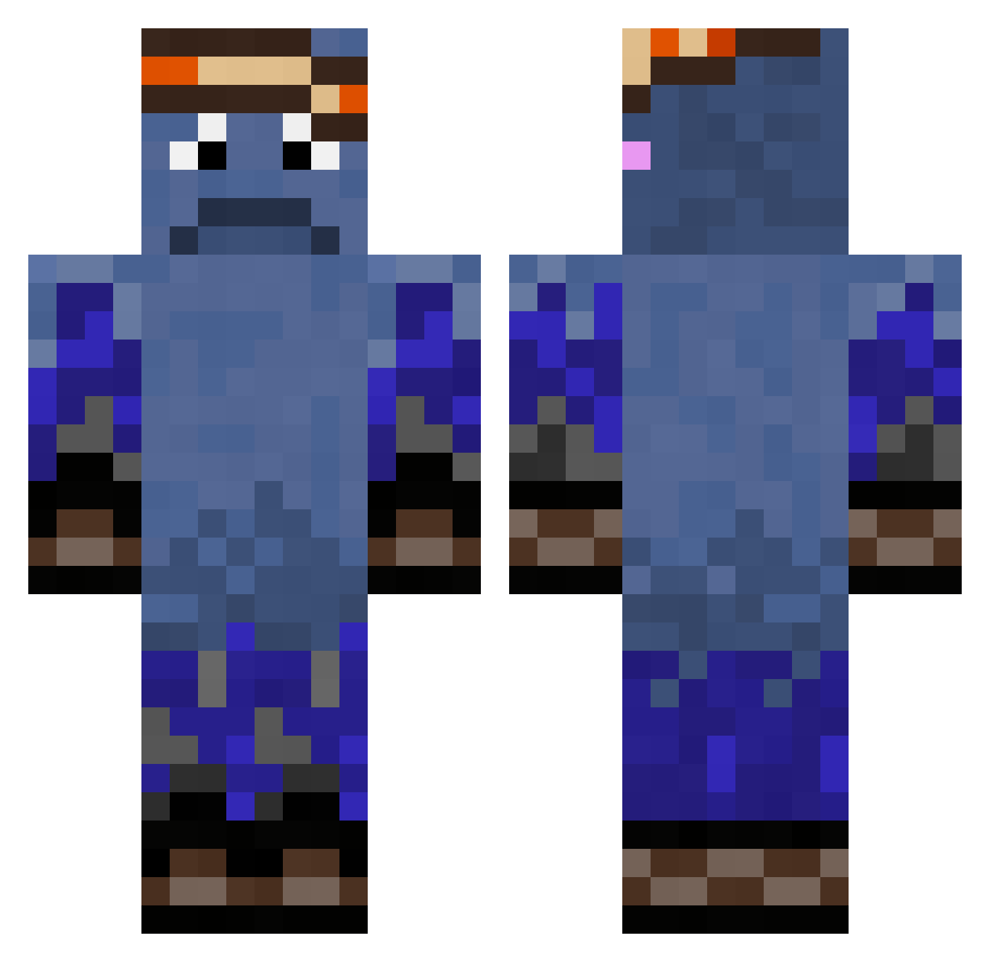 ZuGutFuerGomme Minecraft skin, front and back view