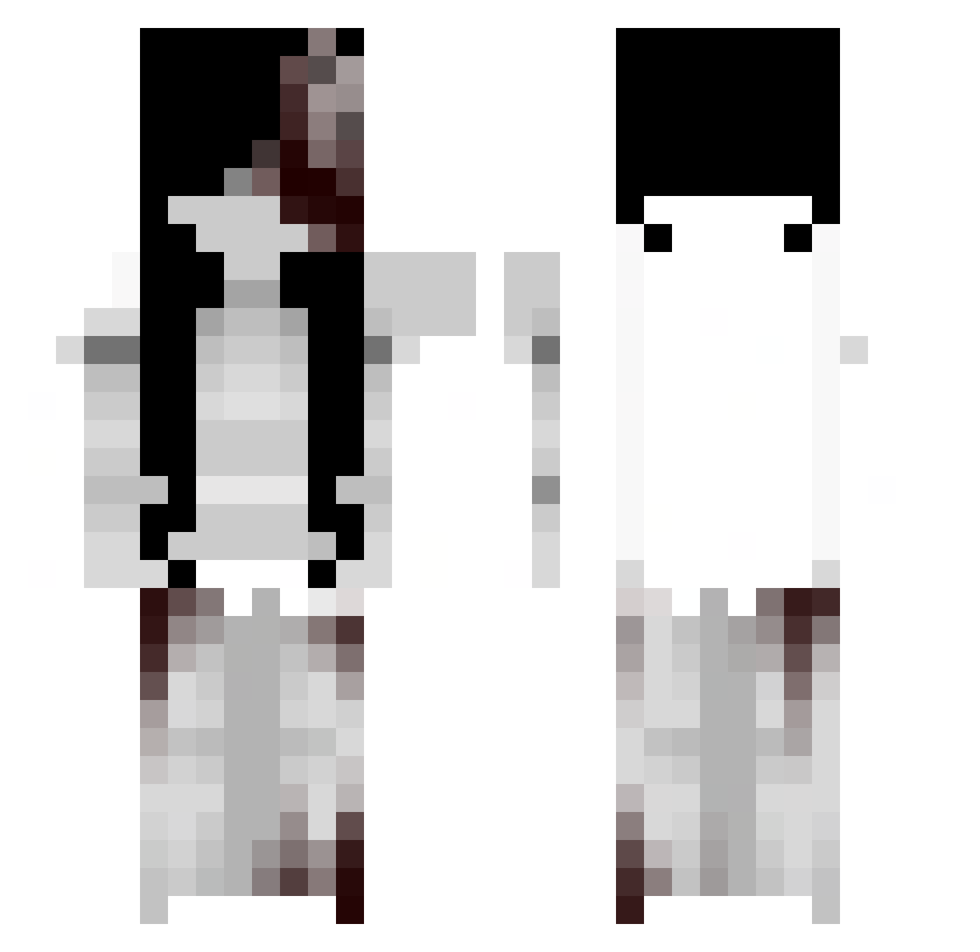 KissingWithElmo Minecraft skin, front and back view