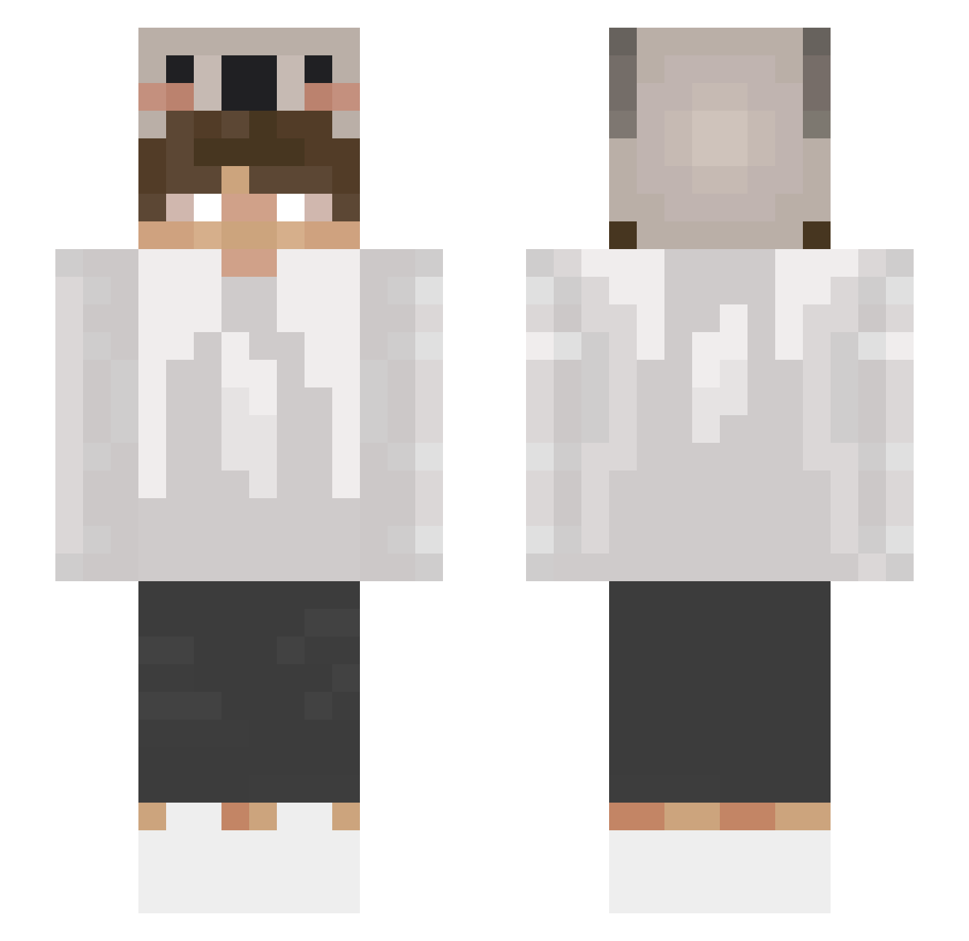 PapaTreyy Minecraft skin, front and back view