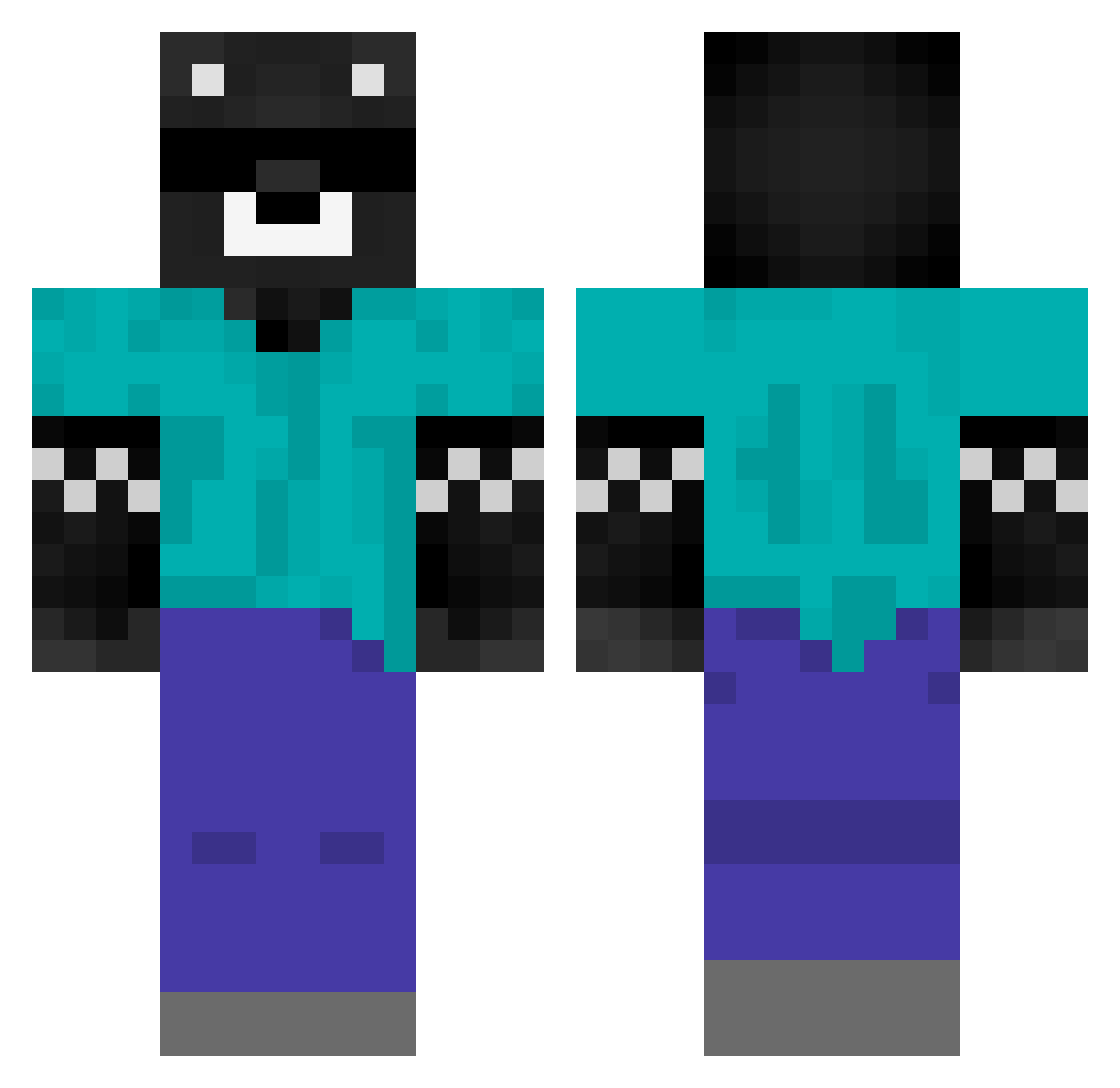 _Chuck3I6 Minecraft skin, front and back view