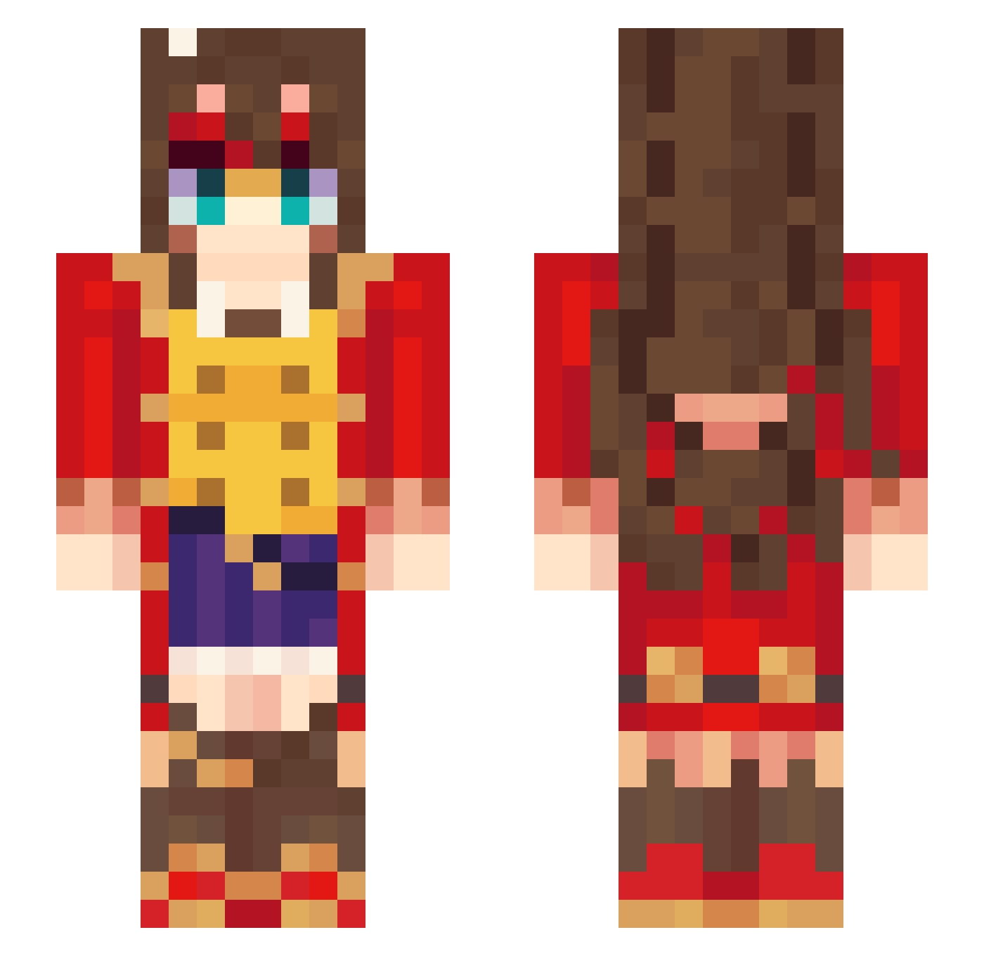 Applekid_42069 Minecraft skin, front and back view