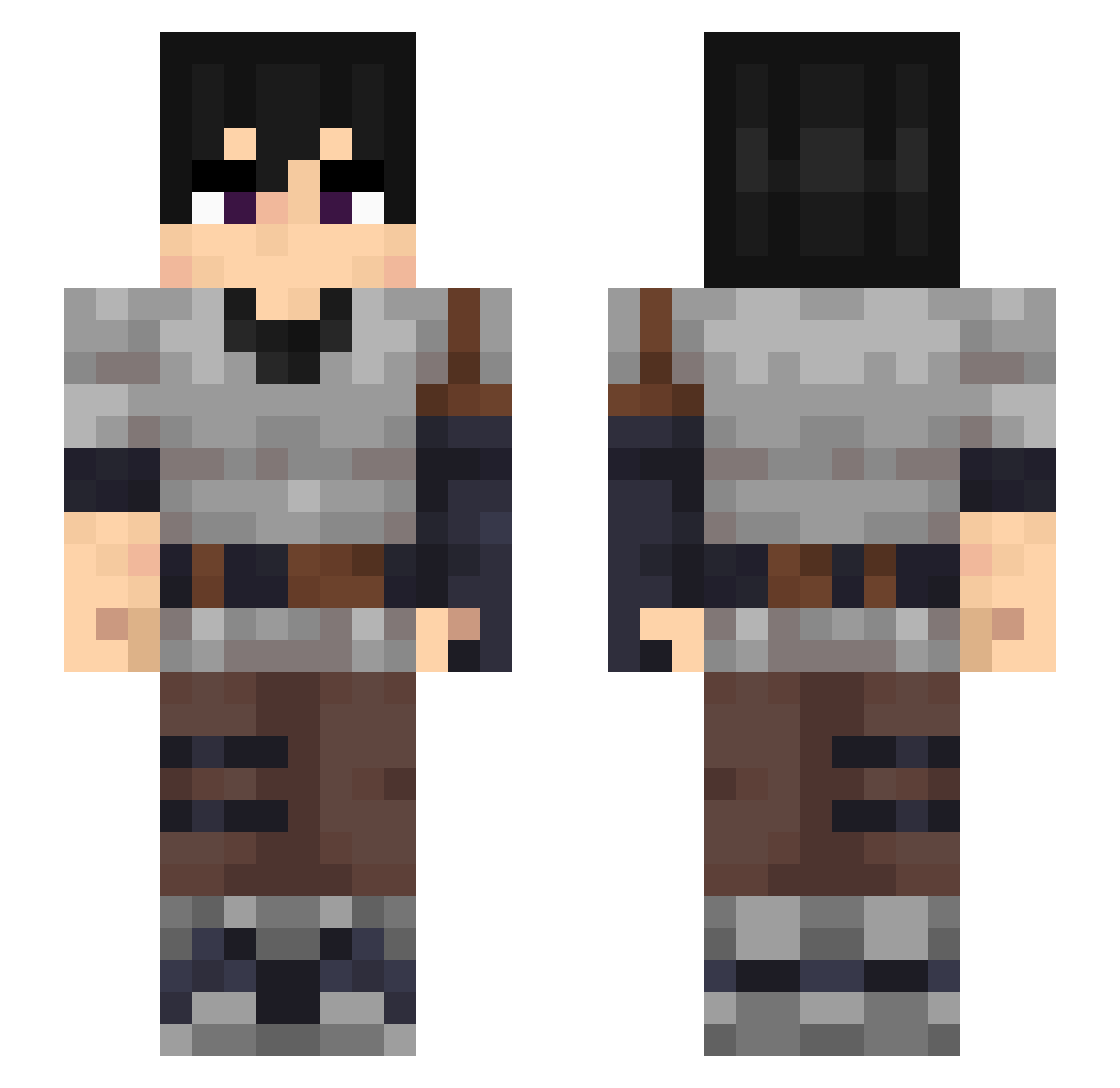 Sifirr Minecraft skin, front and back view