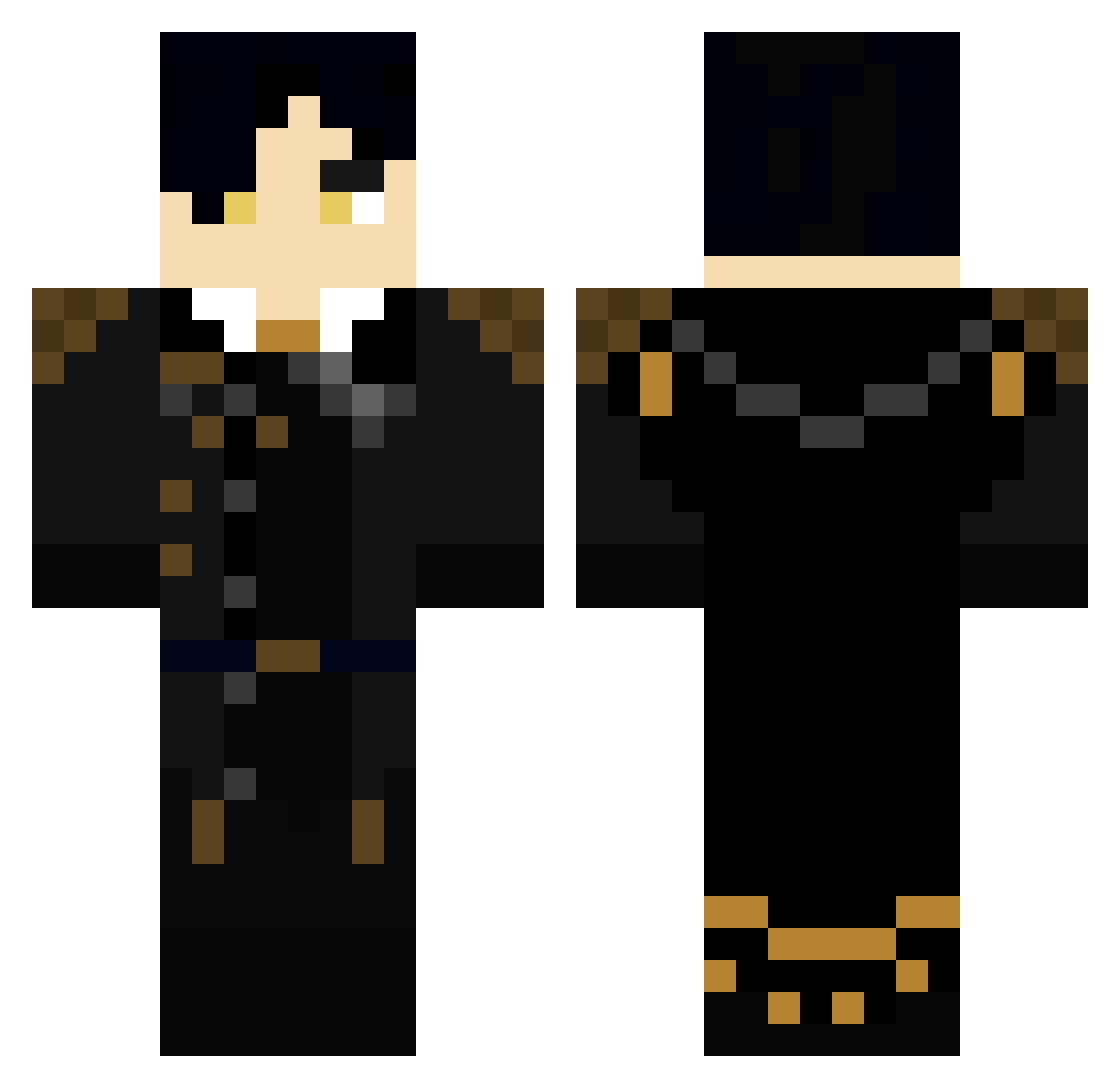 Cazadorado Minecraft skin, front and back view