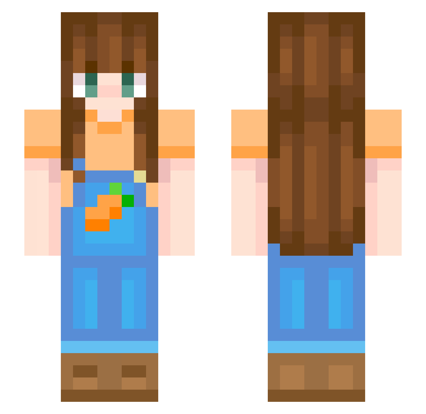 Solarblume Minecraft skin, front and back view