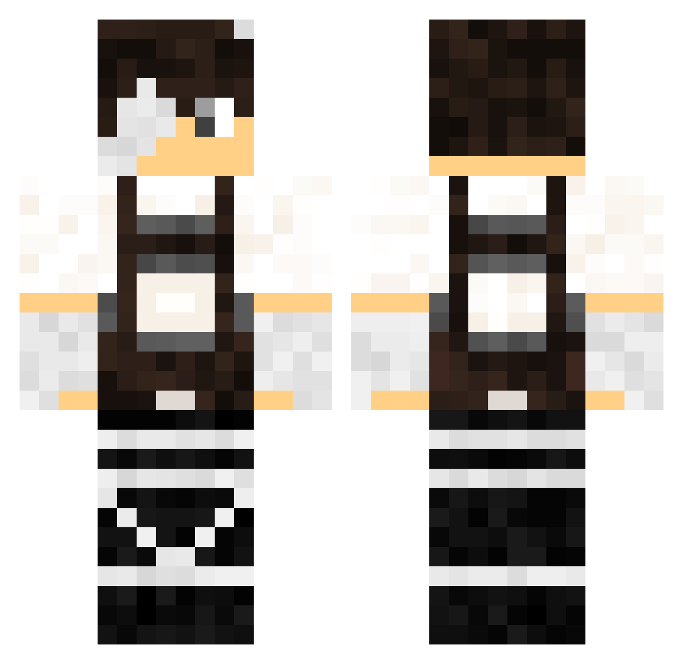 ArcaneAddict Minecraft skin, front and back view