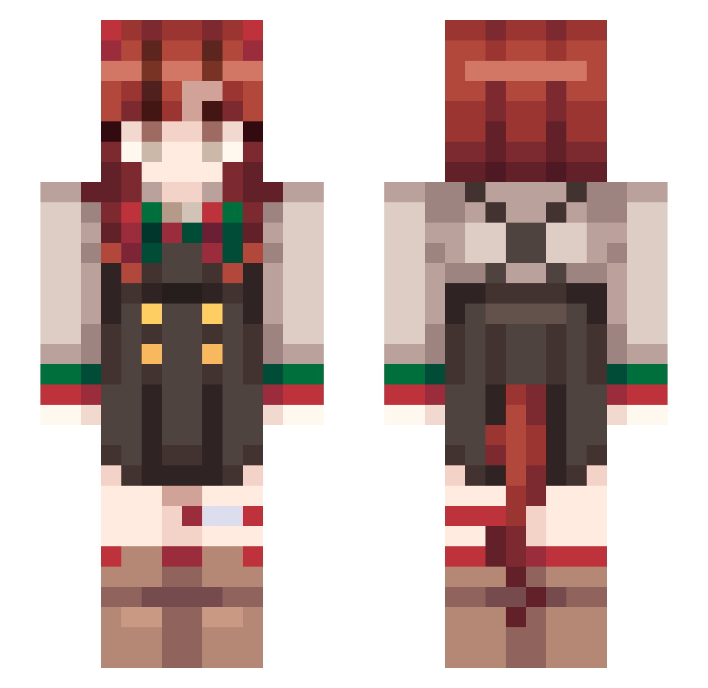 Kadou68 Minecraft skin, front and back view