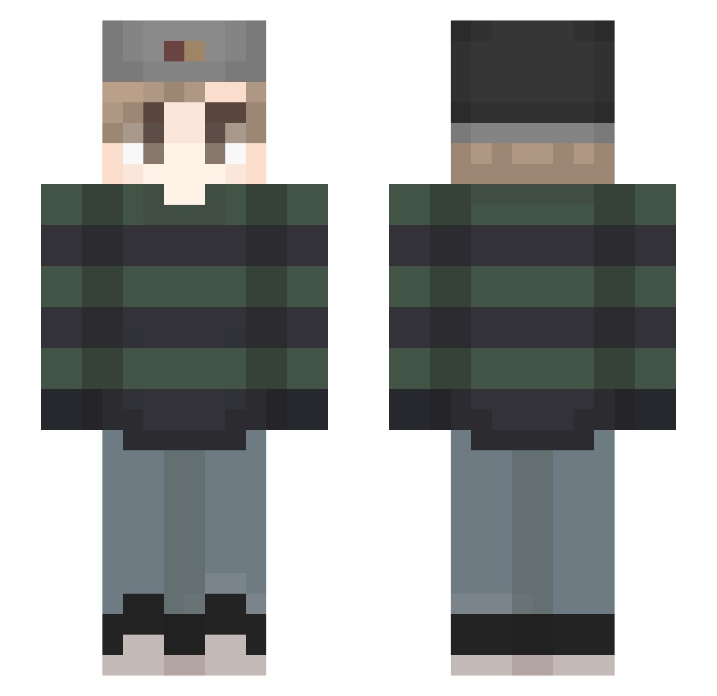 Tonho715 Minecraft skin, front and back view
