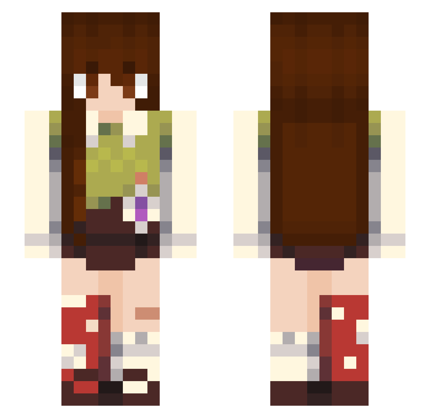 pompoms3000 Minecraft skin, front and back view