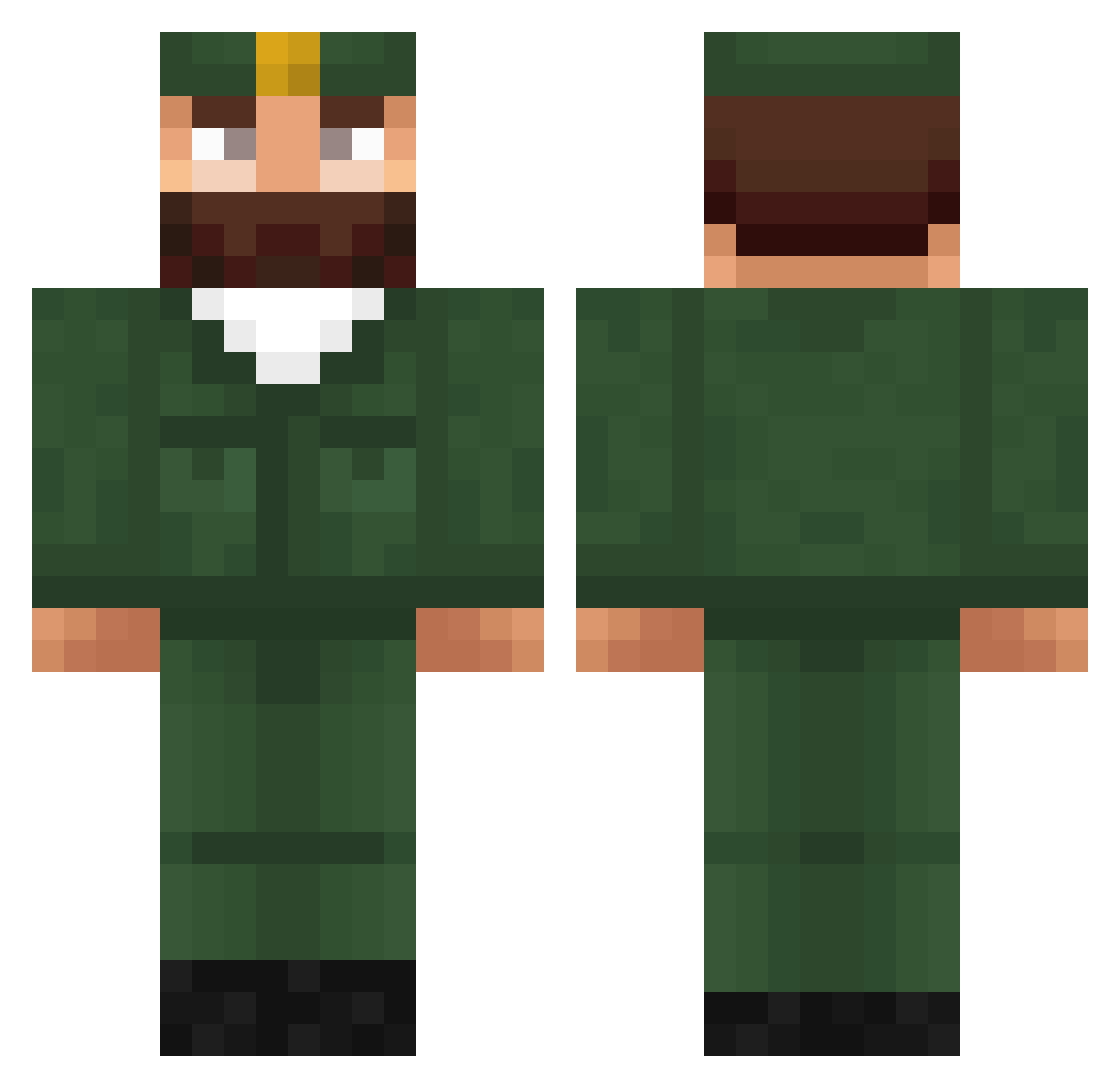 Djeneral_Draza Minecraft skin, front and back view