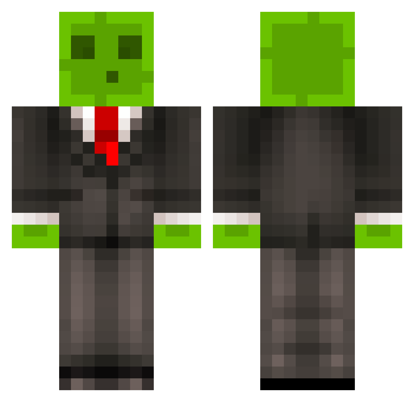 unkhul Minecraft skin, front and back view