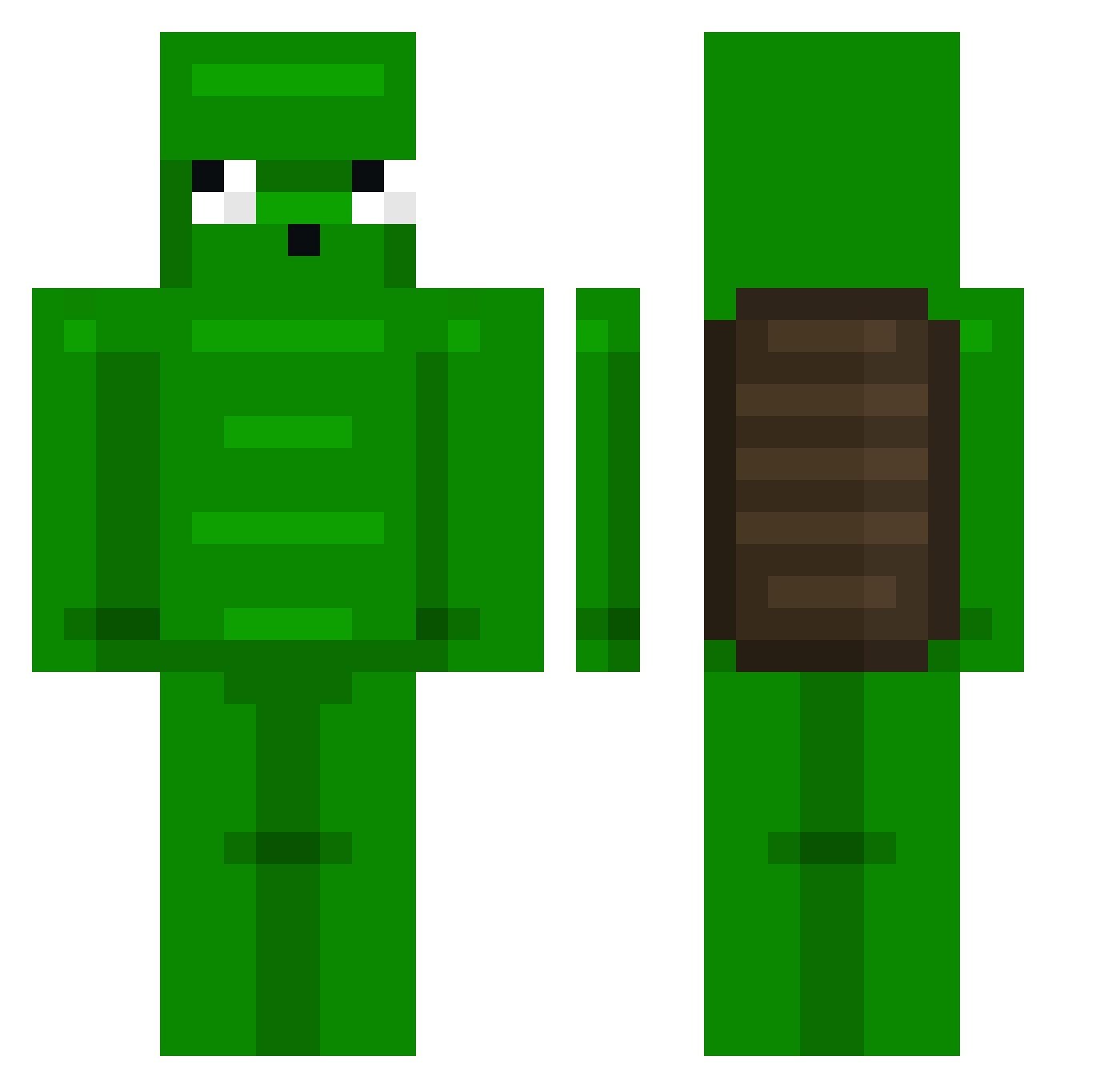 vezturd Minecraft skin, front and back view