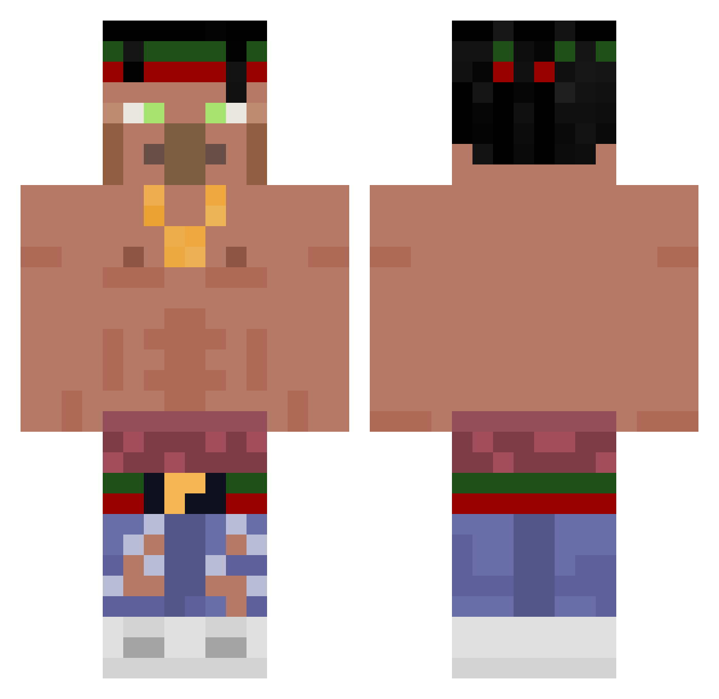 disheartens Minecraft skin, front and back view