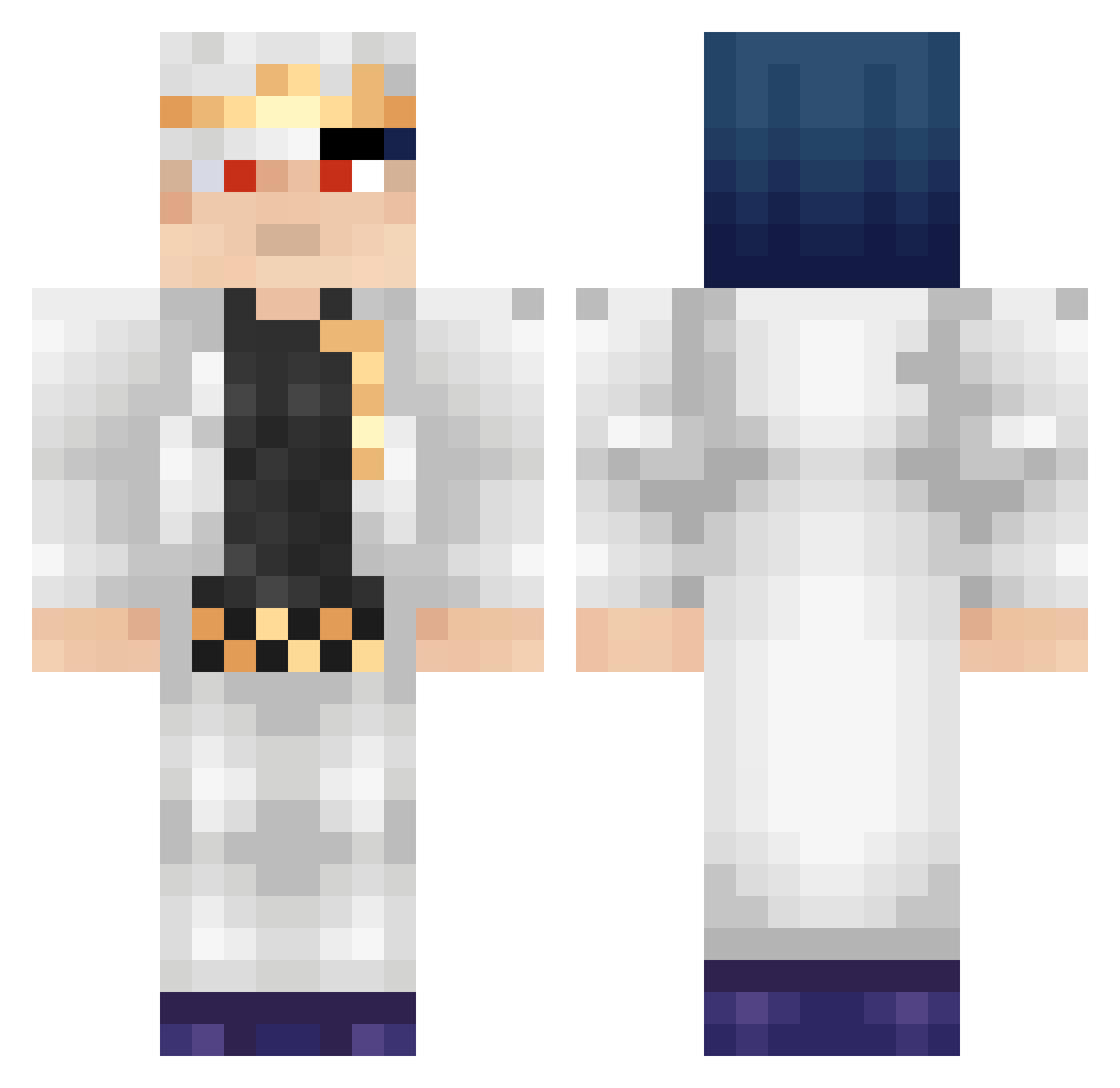 Shpiner Minecraft skin, front and back view