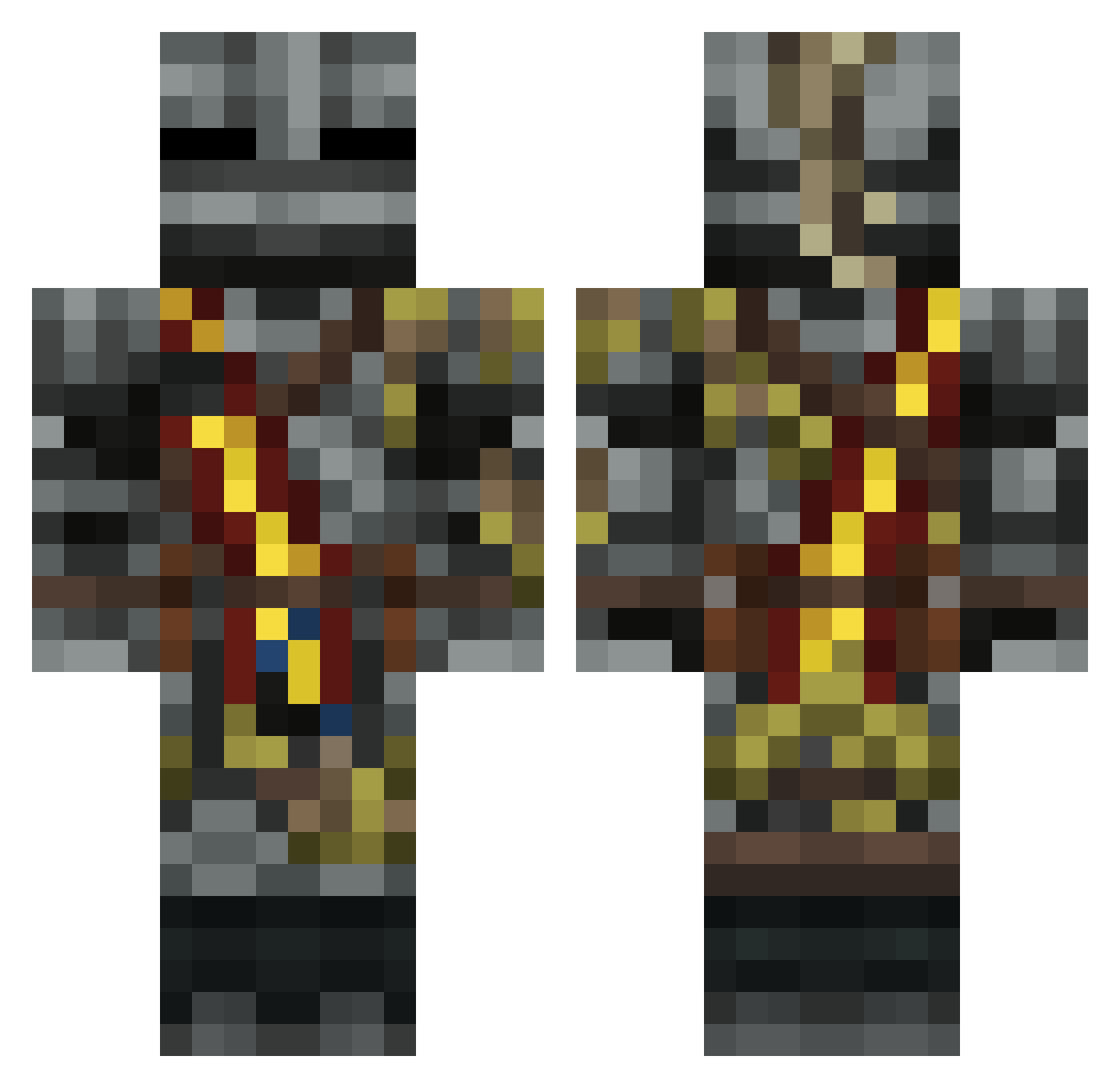 Zinchy02 Minecraft skin, front and back view