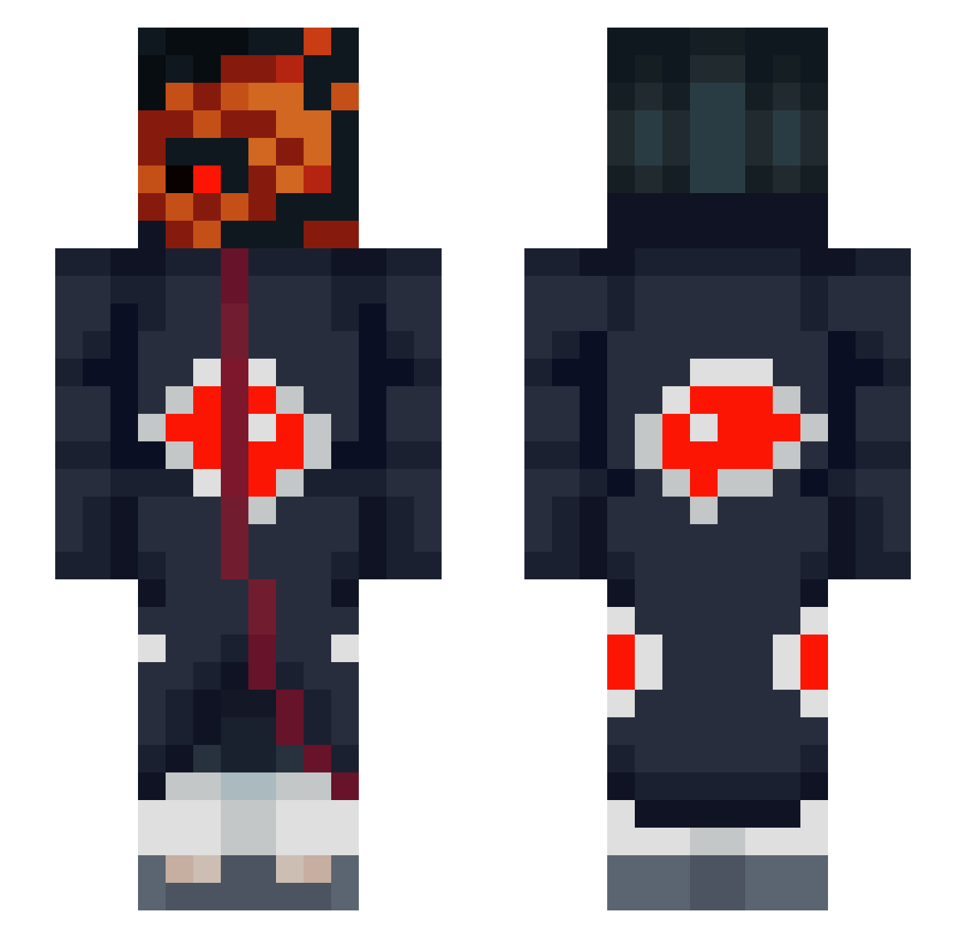 Obito2108 Minecraft skin, front and back view