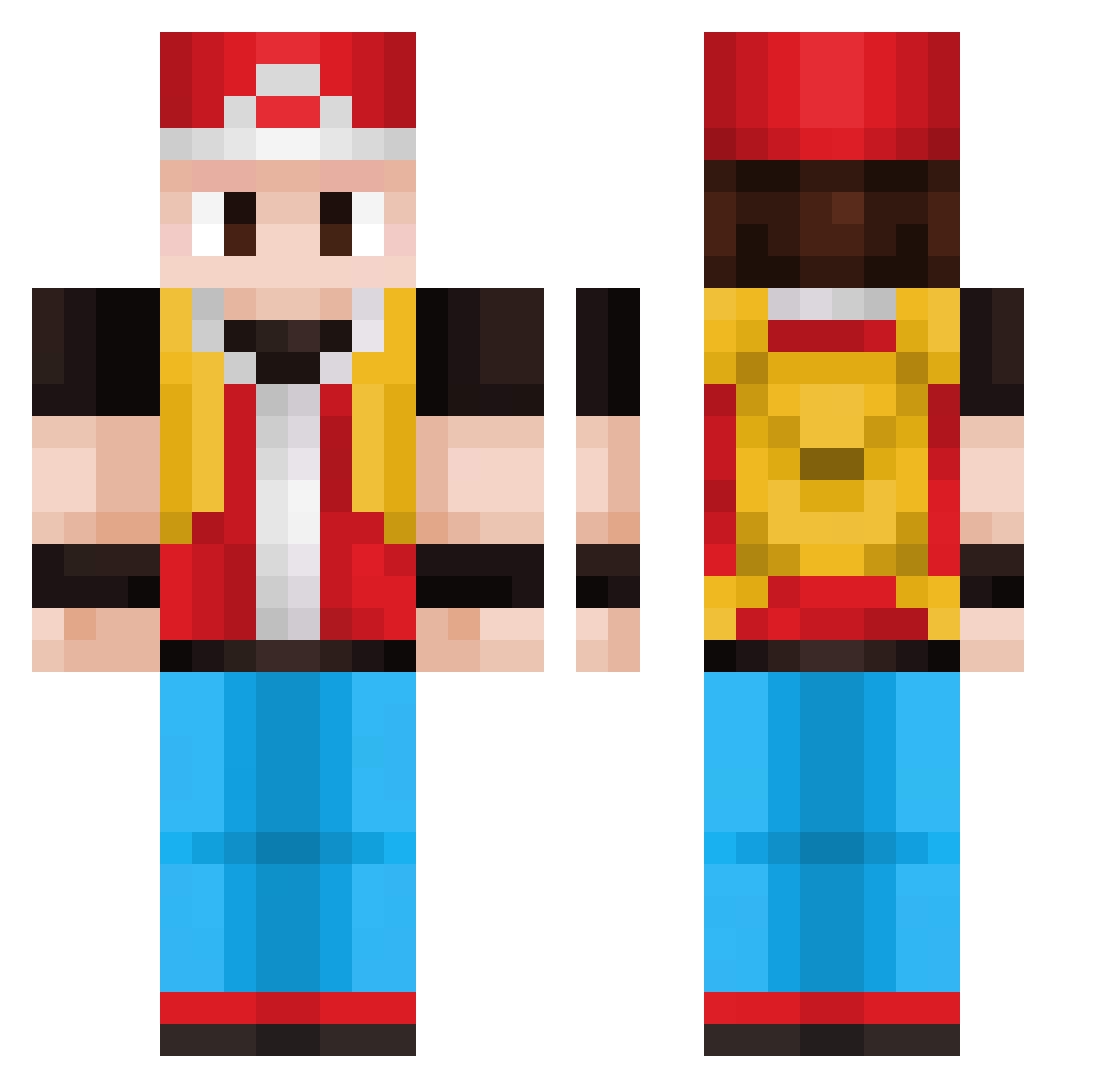 MrSusch Minecraft skin, front and back view