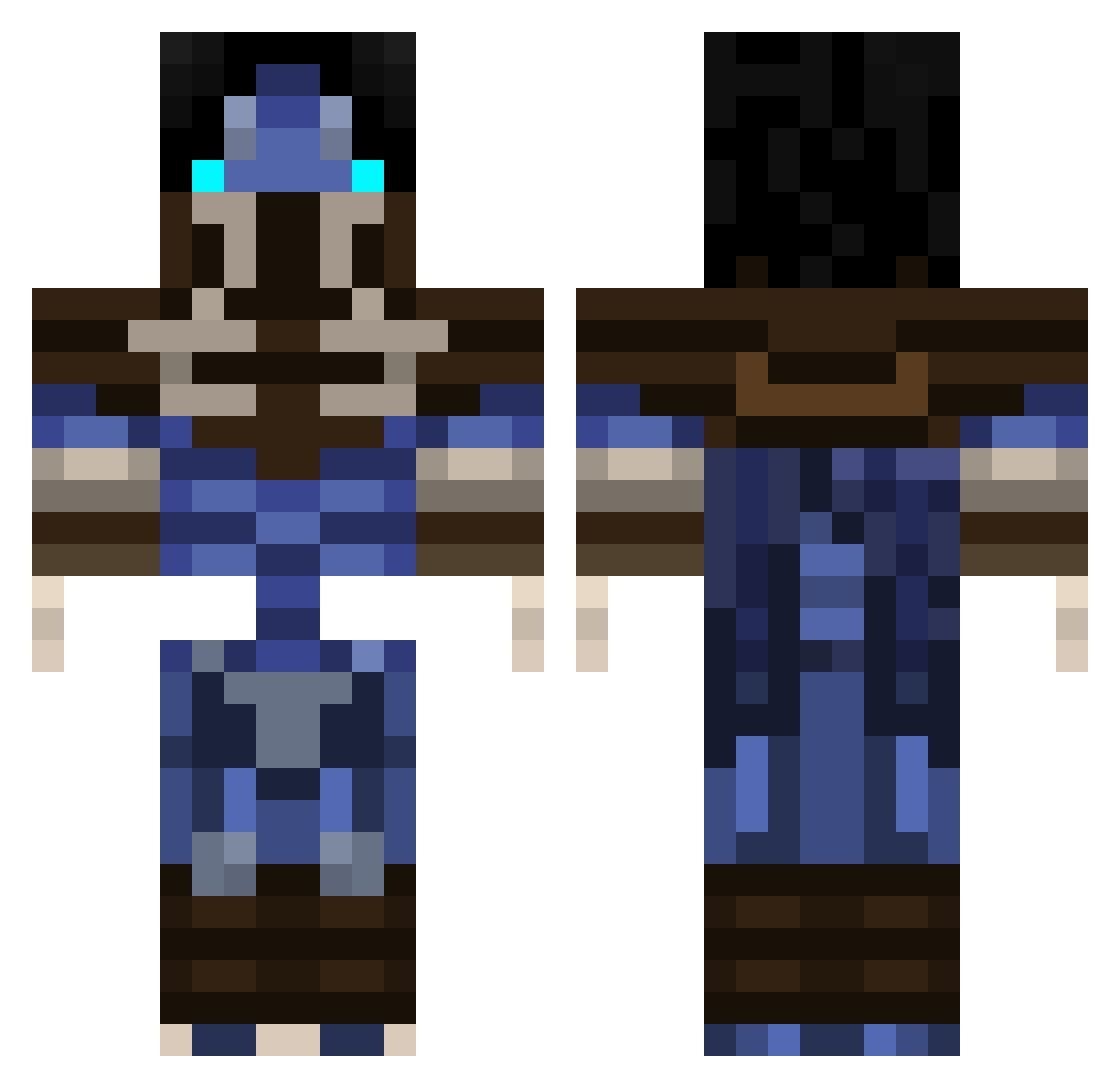 BadProP_NSA Minecraft skin, front and back view
