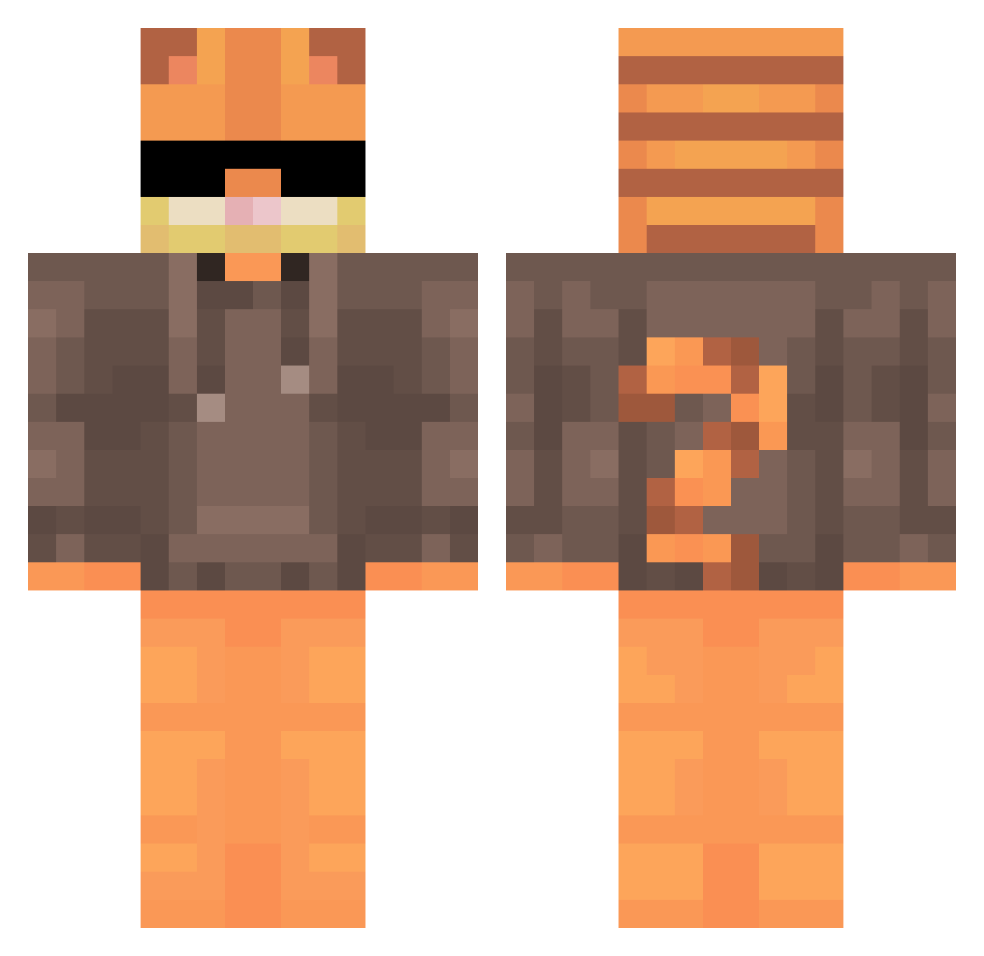Karollo2 Minecraft skin, front and back view