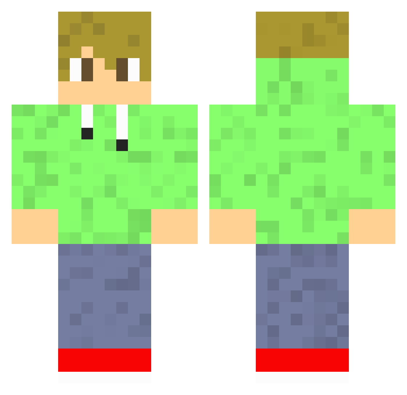 RubenxD11 Minecraft skin, front and back view