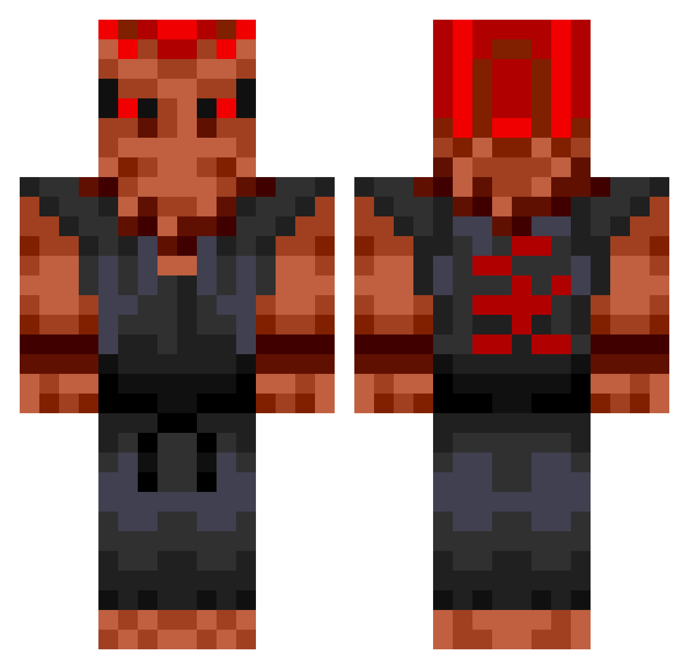 LoLoMuch Minecraft skin, front and back view