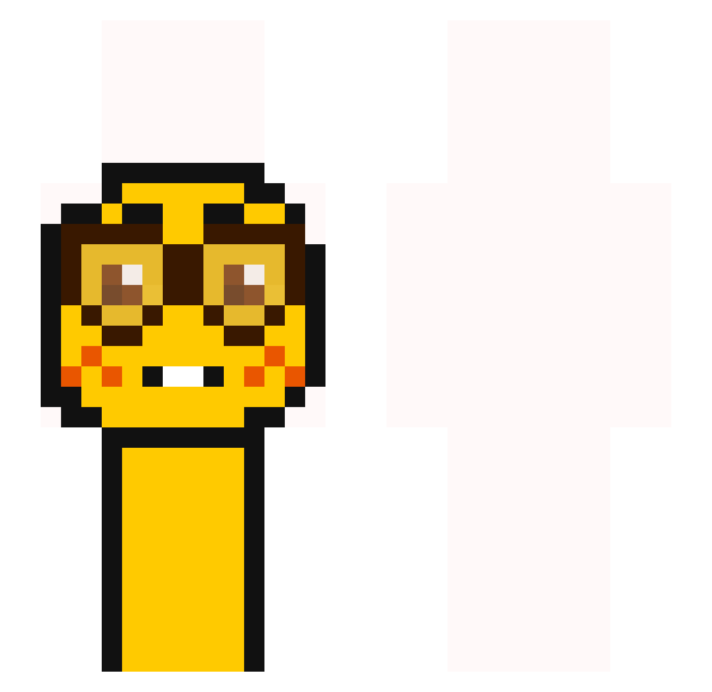 xZouiki Minecraft skin, front and back view