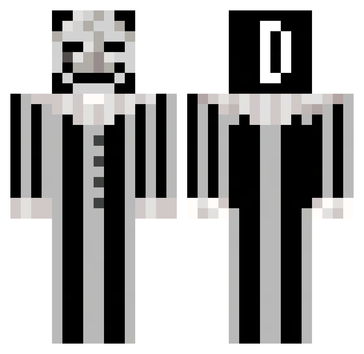 Loykn Minecraft skin, front and back view