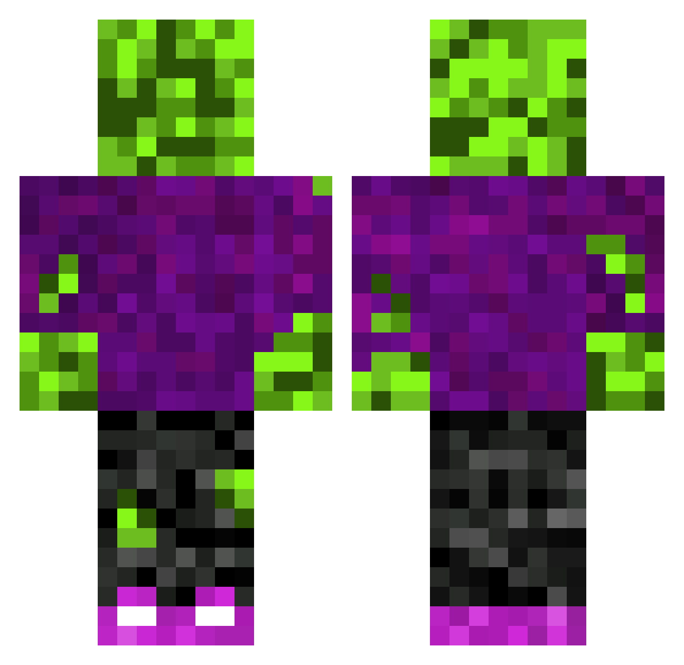 PTxavier Minecraft skin, front and back view