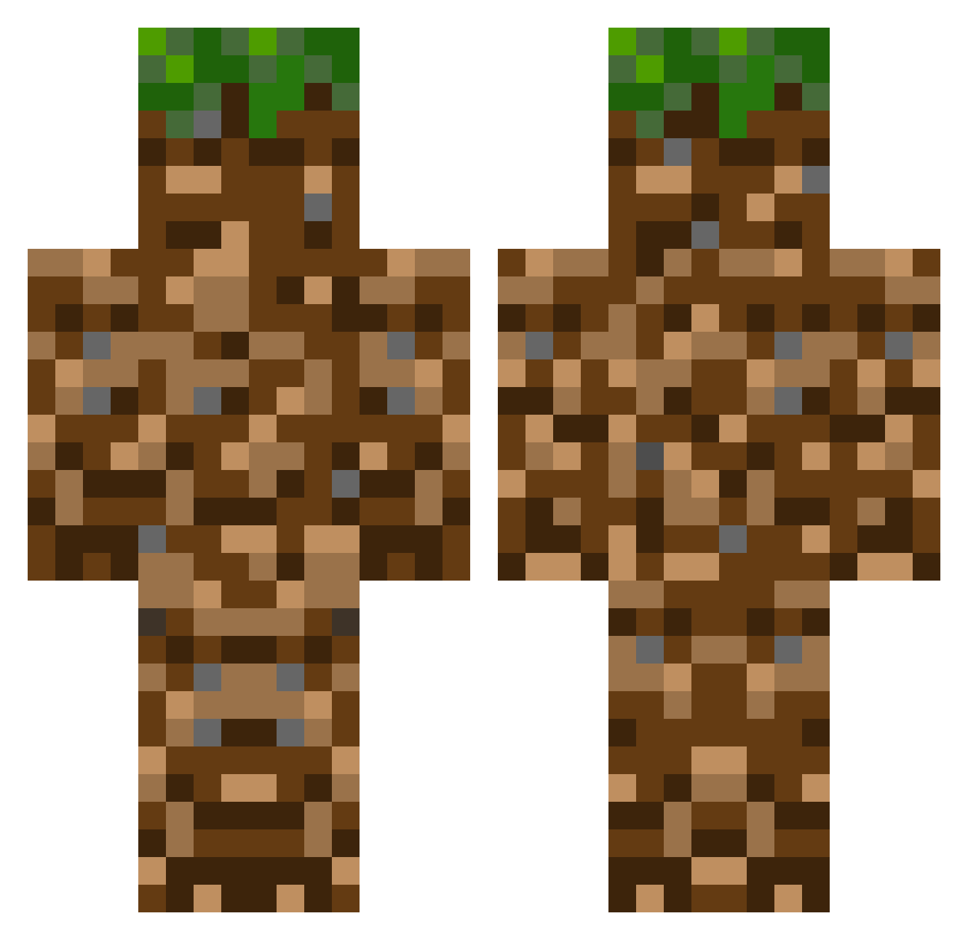 Justquizzz Minecraft skin, front and back view