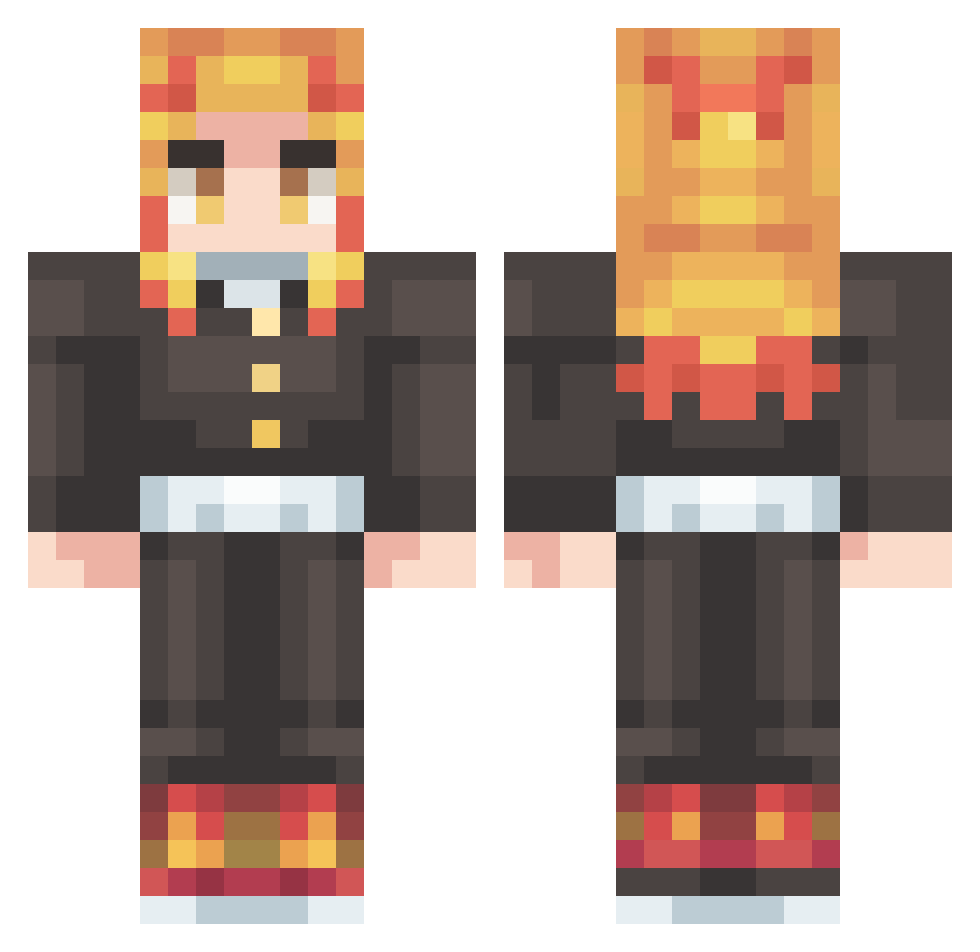 Twister_game Minecraft skin, front and back view