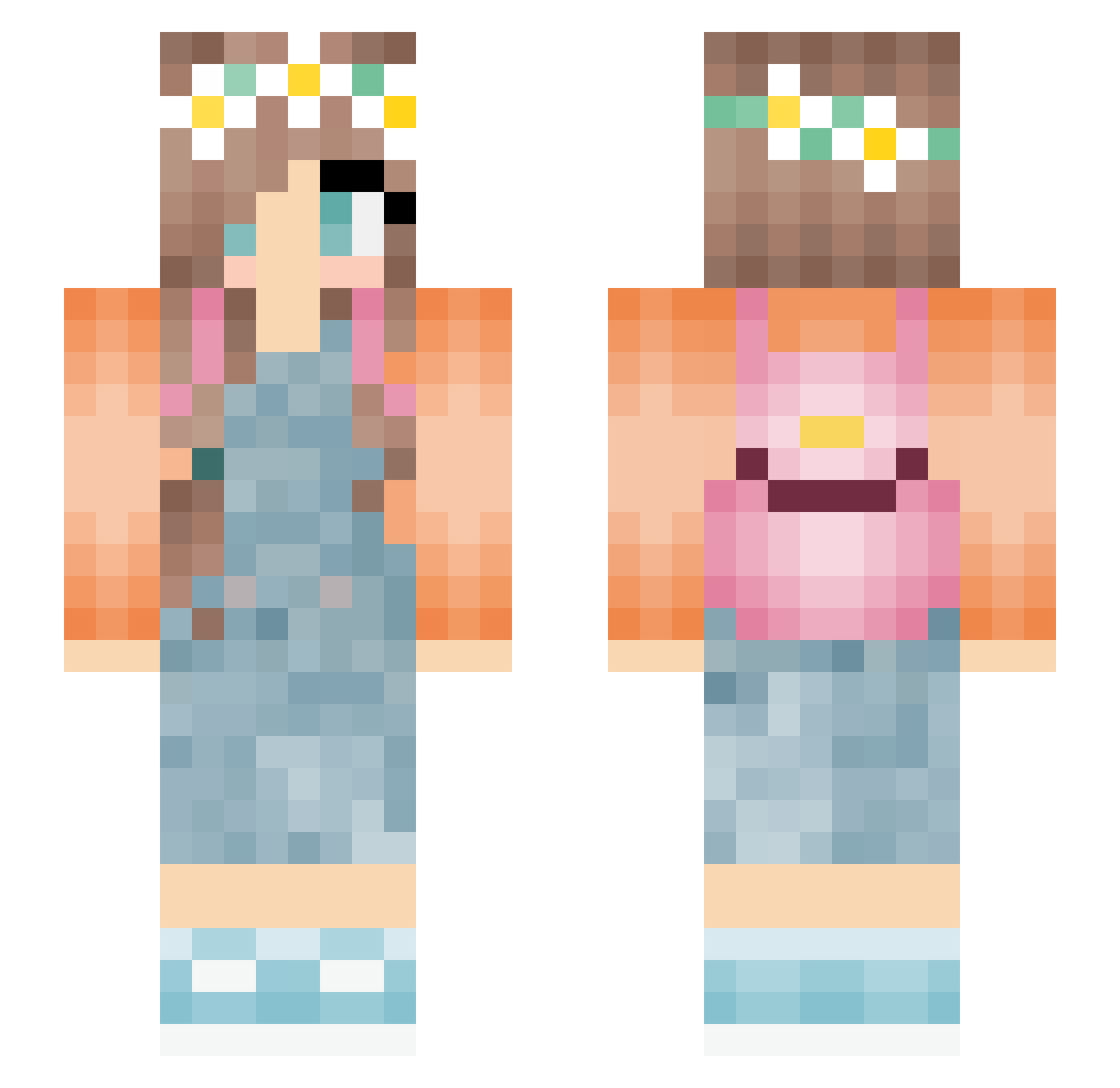 caroljean Minecraft skin, front and back view